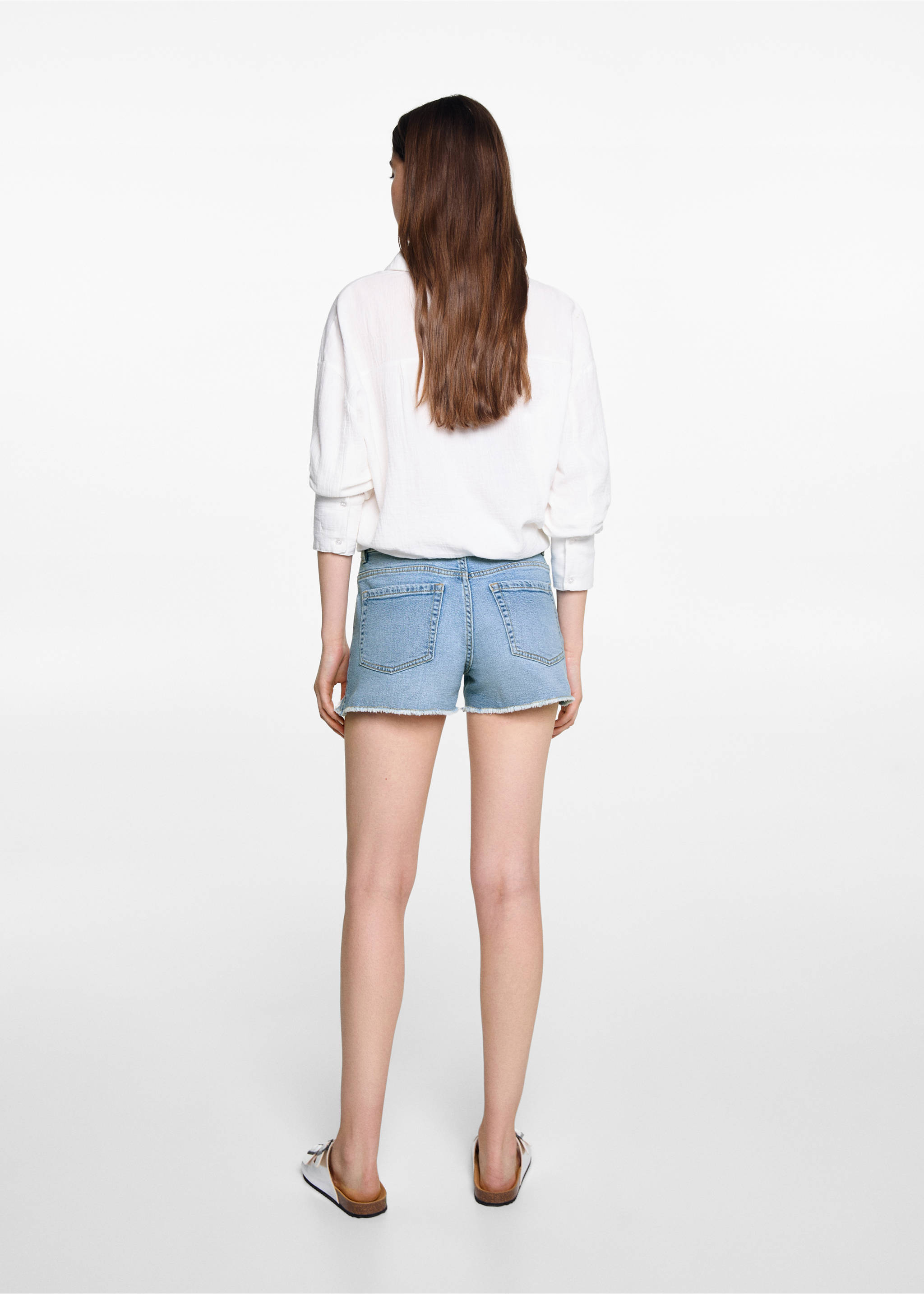 Broken denim shorts - Reverse of the article, Light Blue. Ref: 67037720-00.