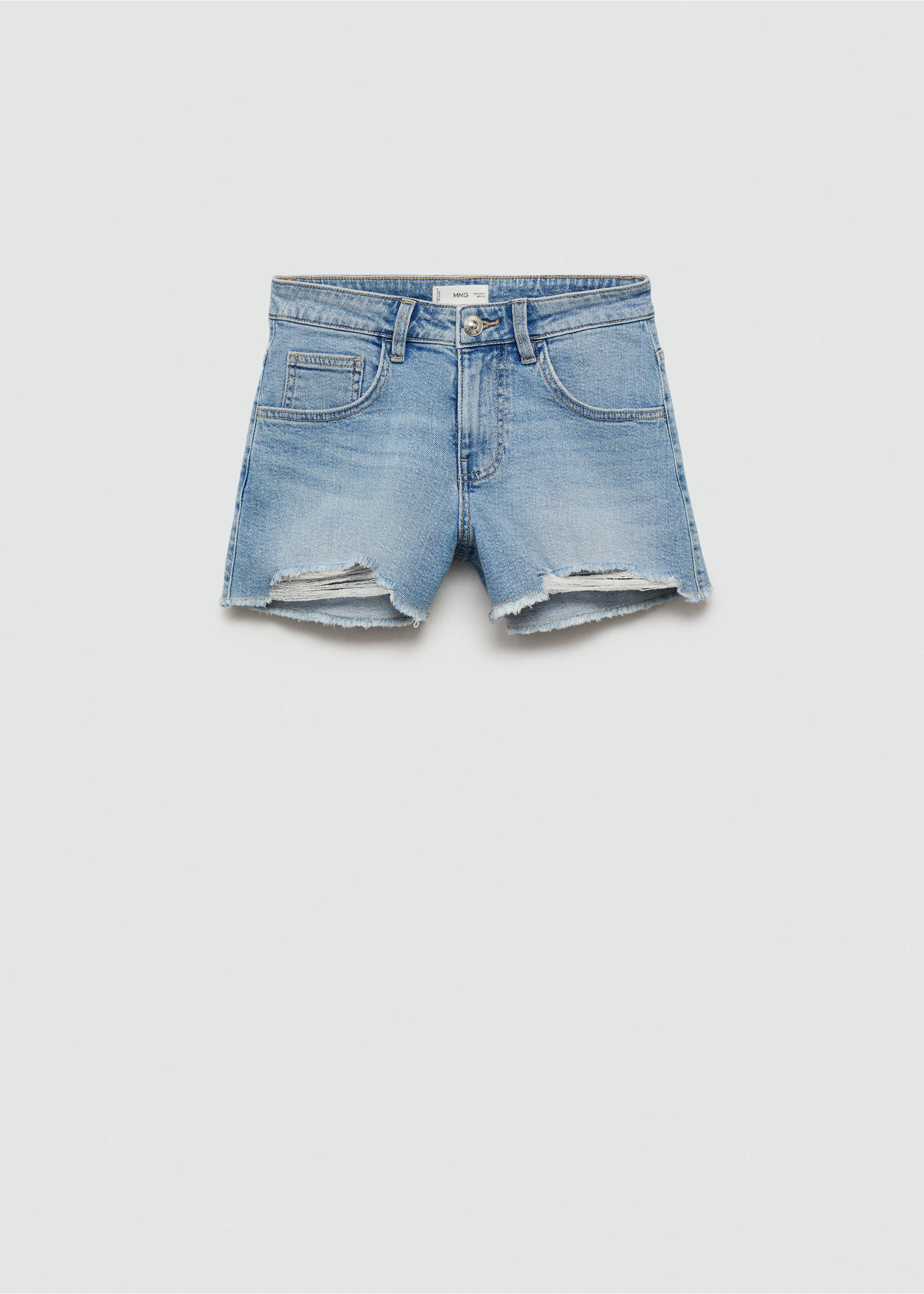 Jeansshorts mit Zierrissen - Artikel ohne Model, Hellblau. Ref: 67037720-00.