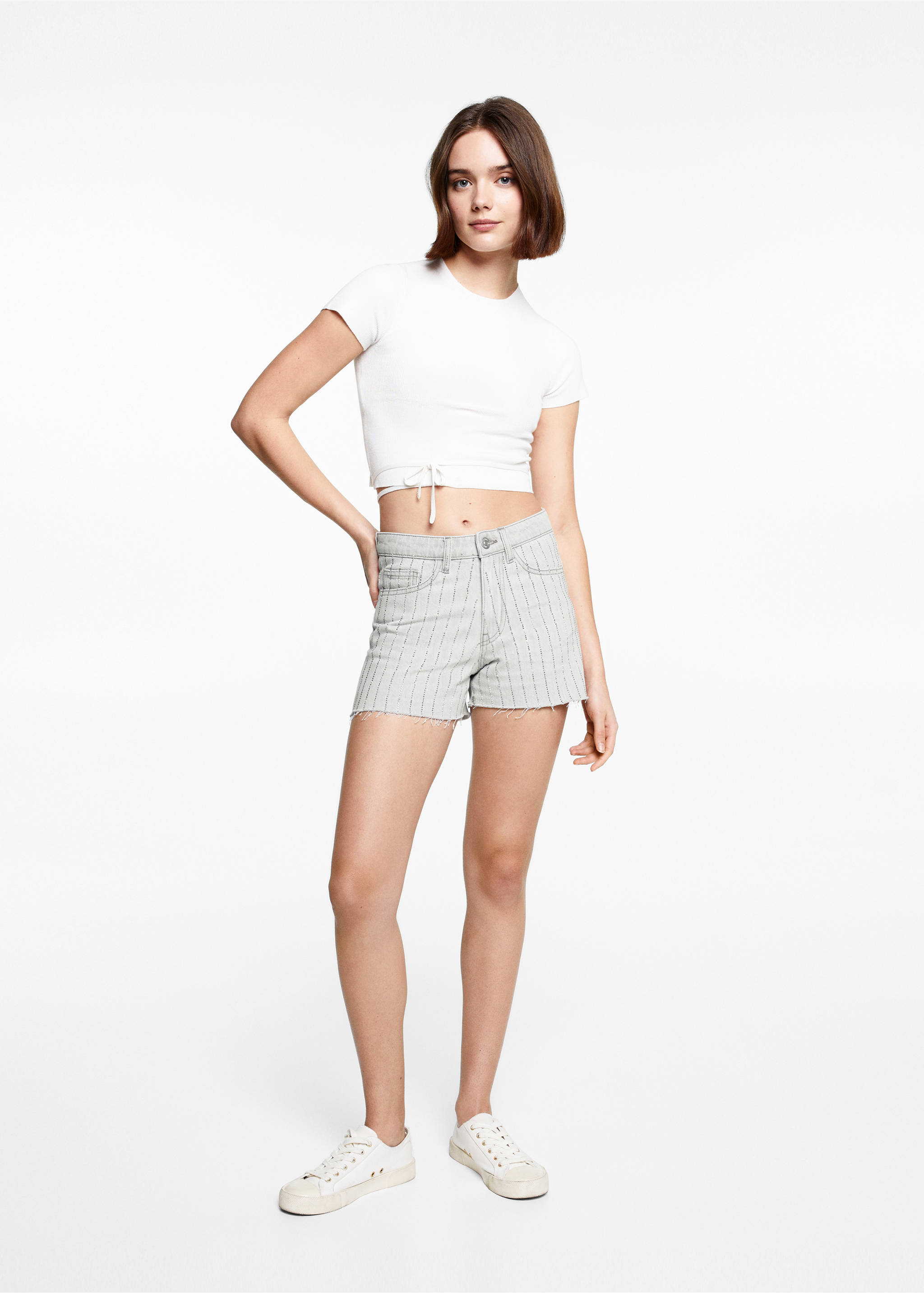 Short finition brillante - Plan général, Gris denim. Ref: 67037722-00.