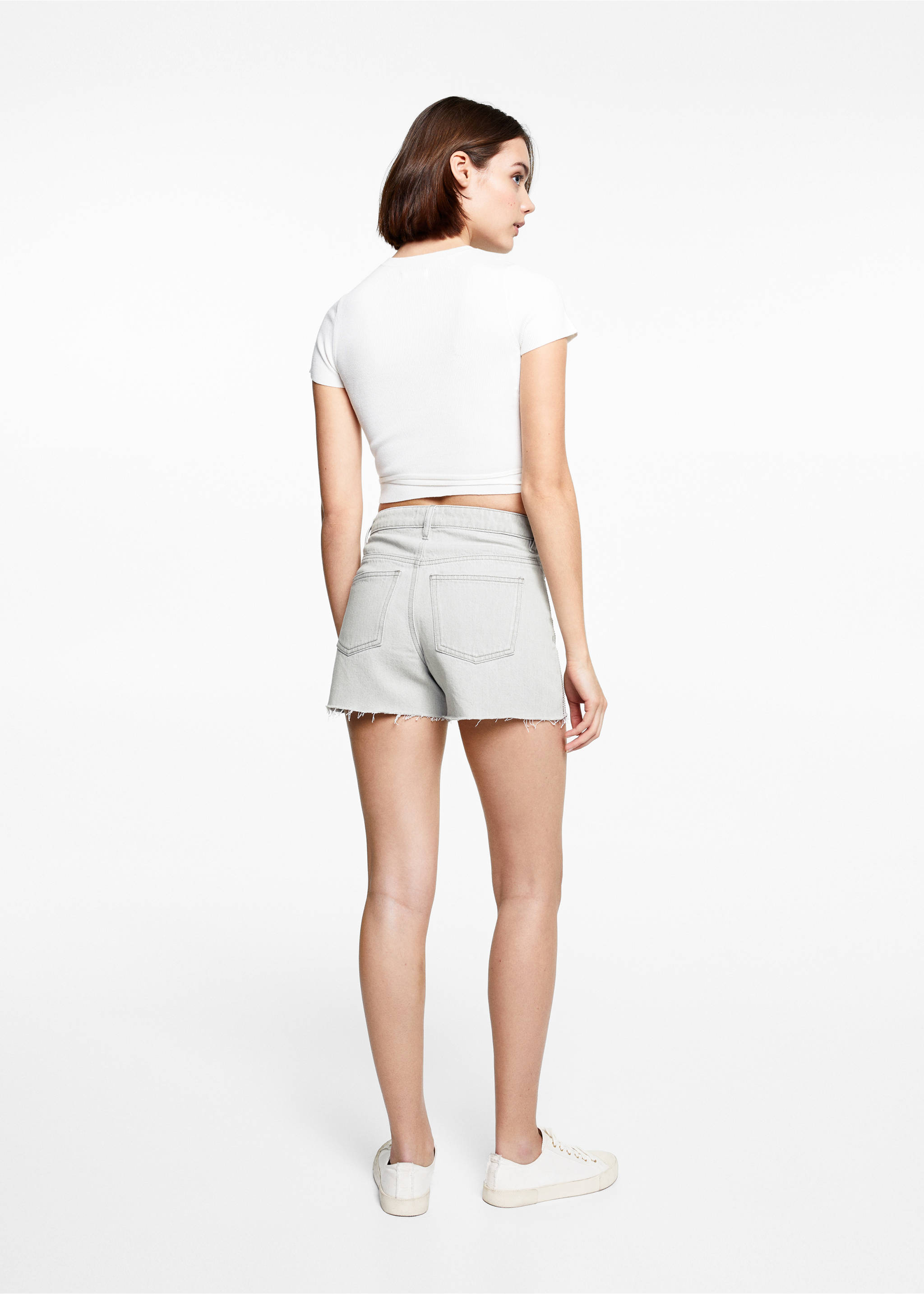 Short finition brillante - Verso de l’article, Gris denim. Ref: 67037722-00.