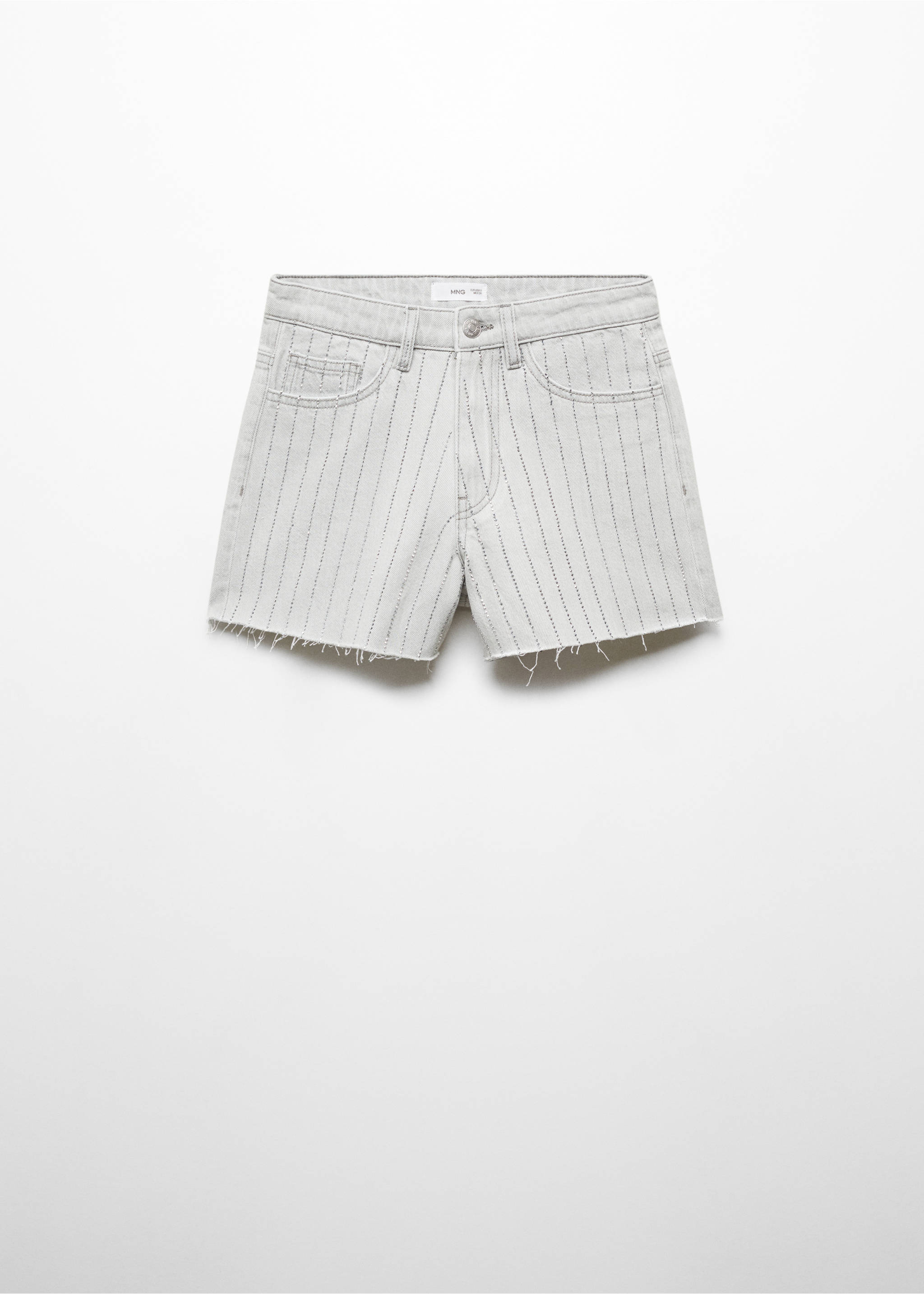 Short finition brillante - Article sans modèle, Gris denim. Ref: 67037722-00.