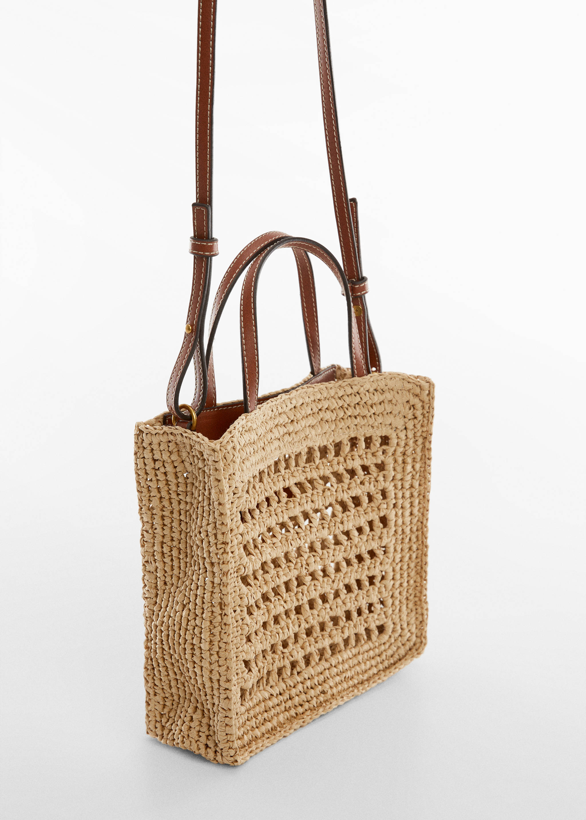 Natural fibre shoulder bag - Medium plane