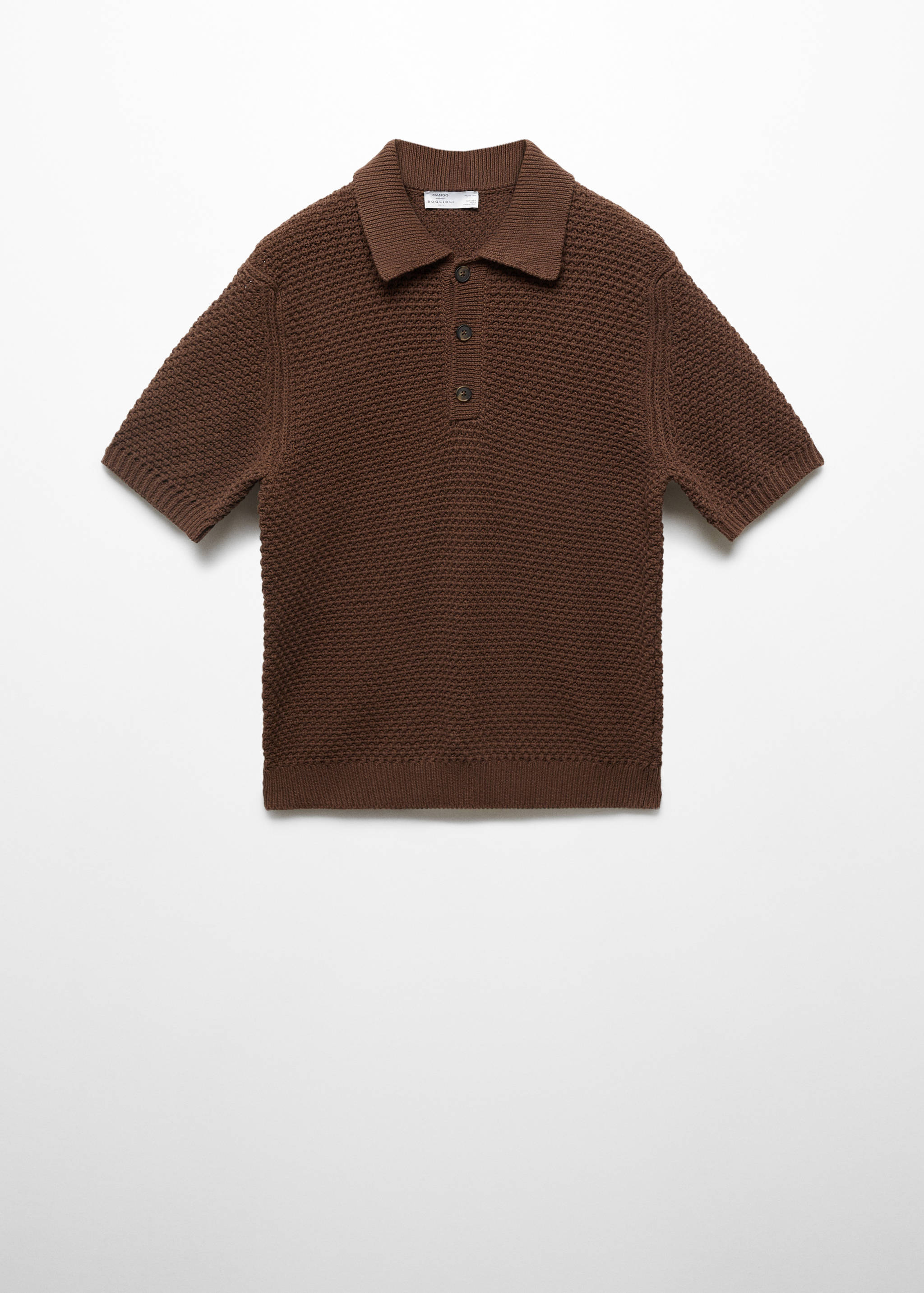 100% cotton braided knitted polo shirt - Article without model