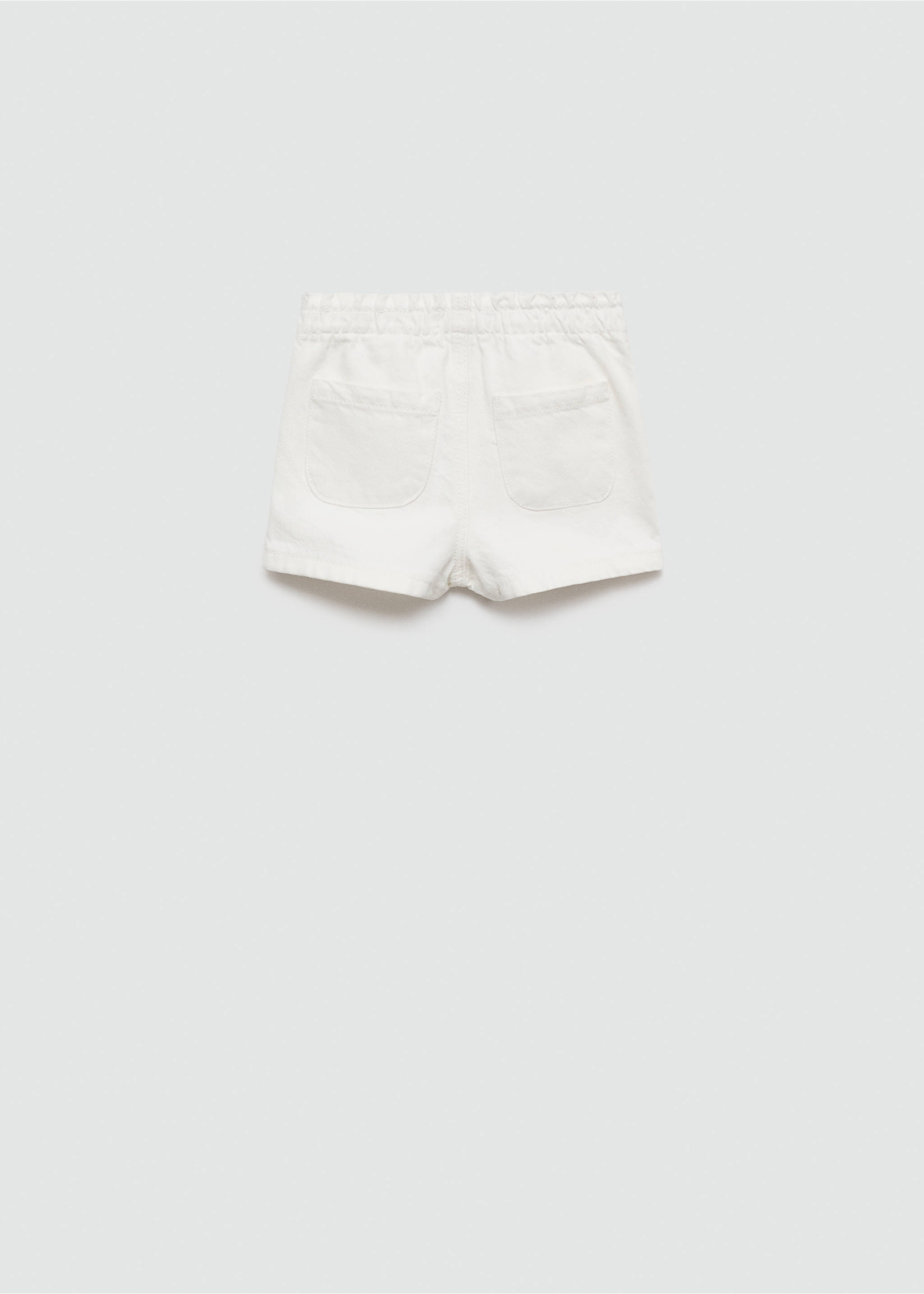 Elastic waist denim shorts - Reverse of the article, White. Ref: 67037914-00.
