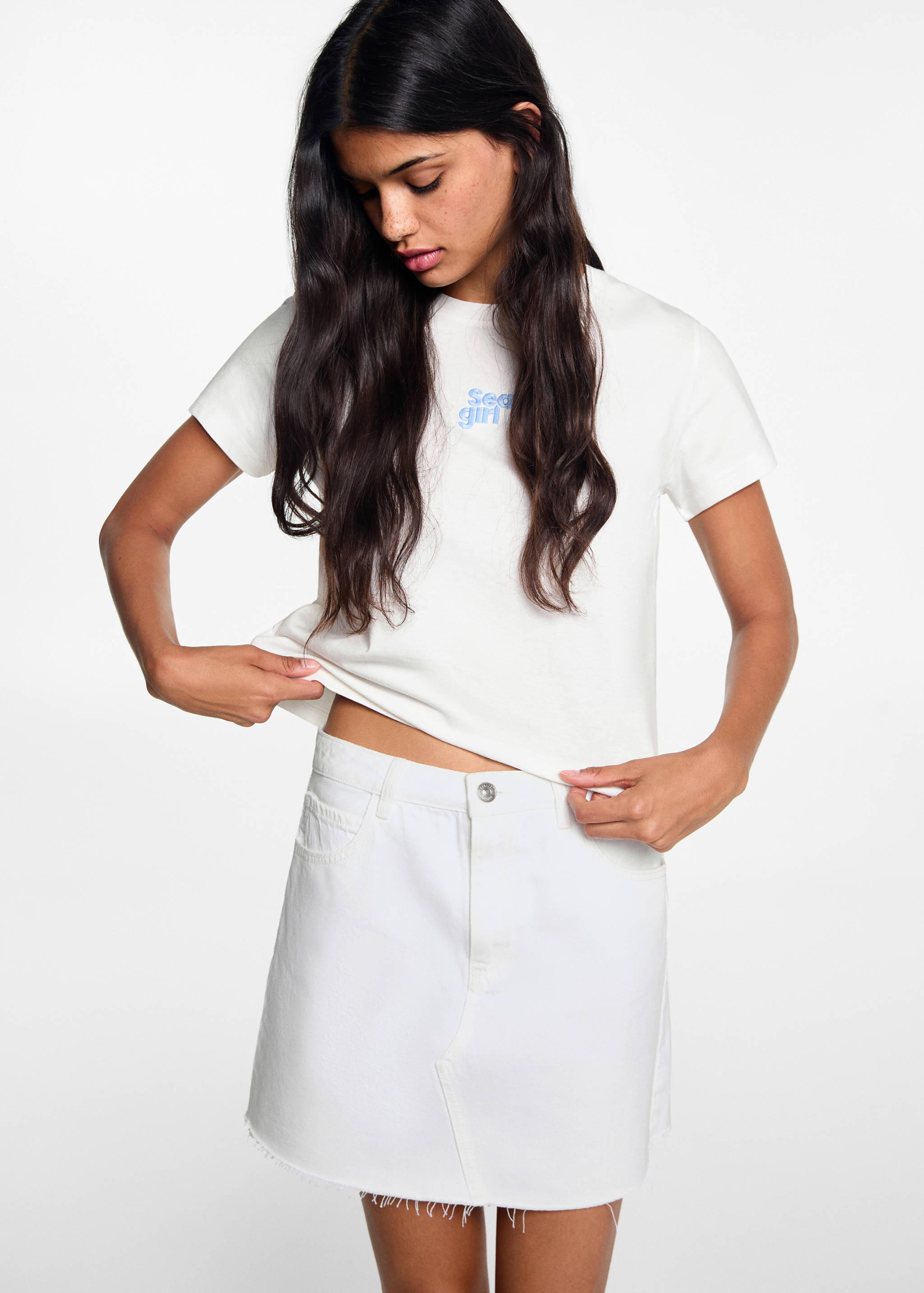 Denim mini-skirt - Medium plane