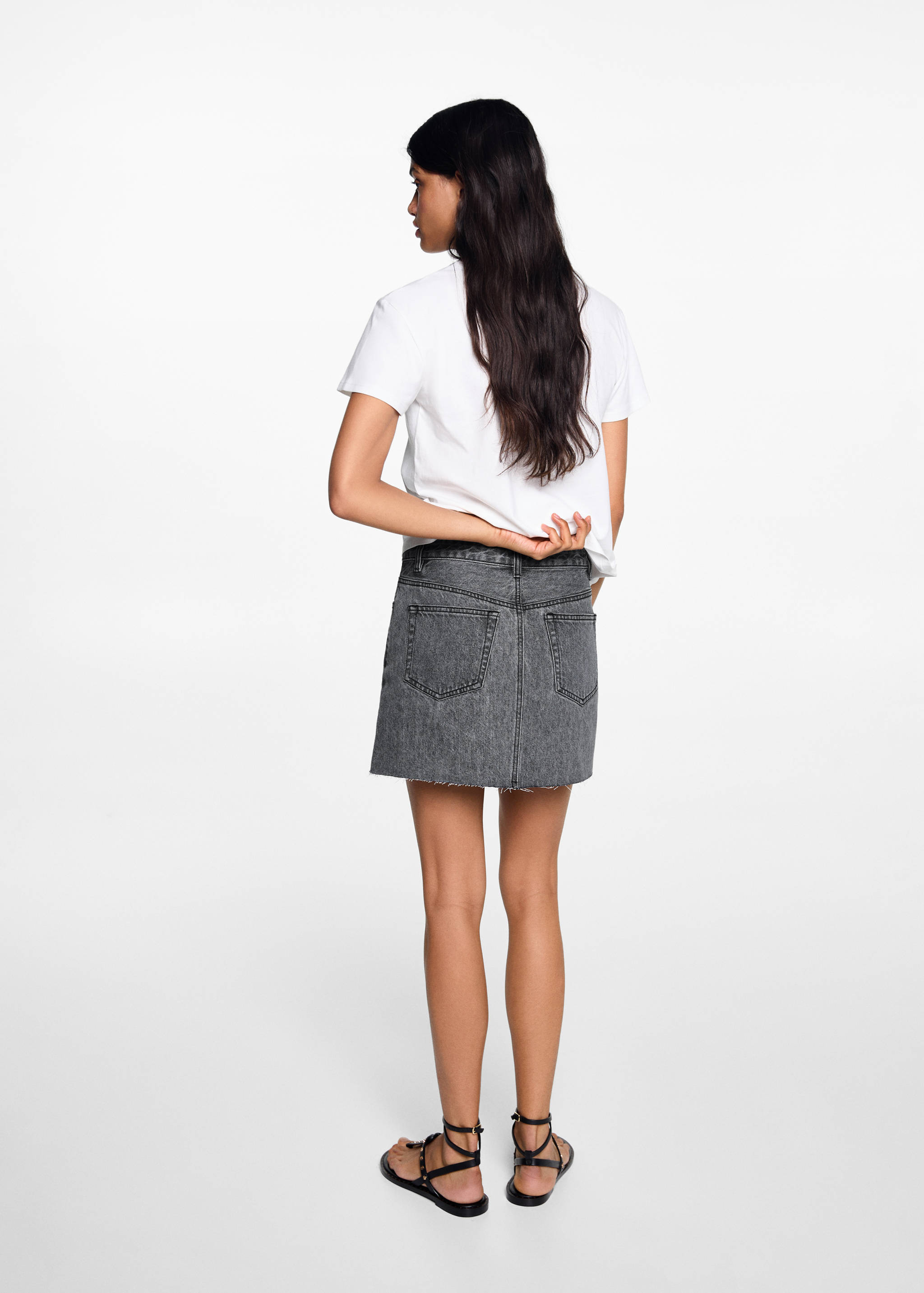 Denim mini-skirt - Reverse of the article