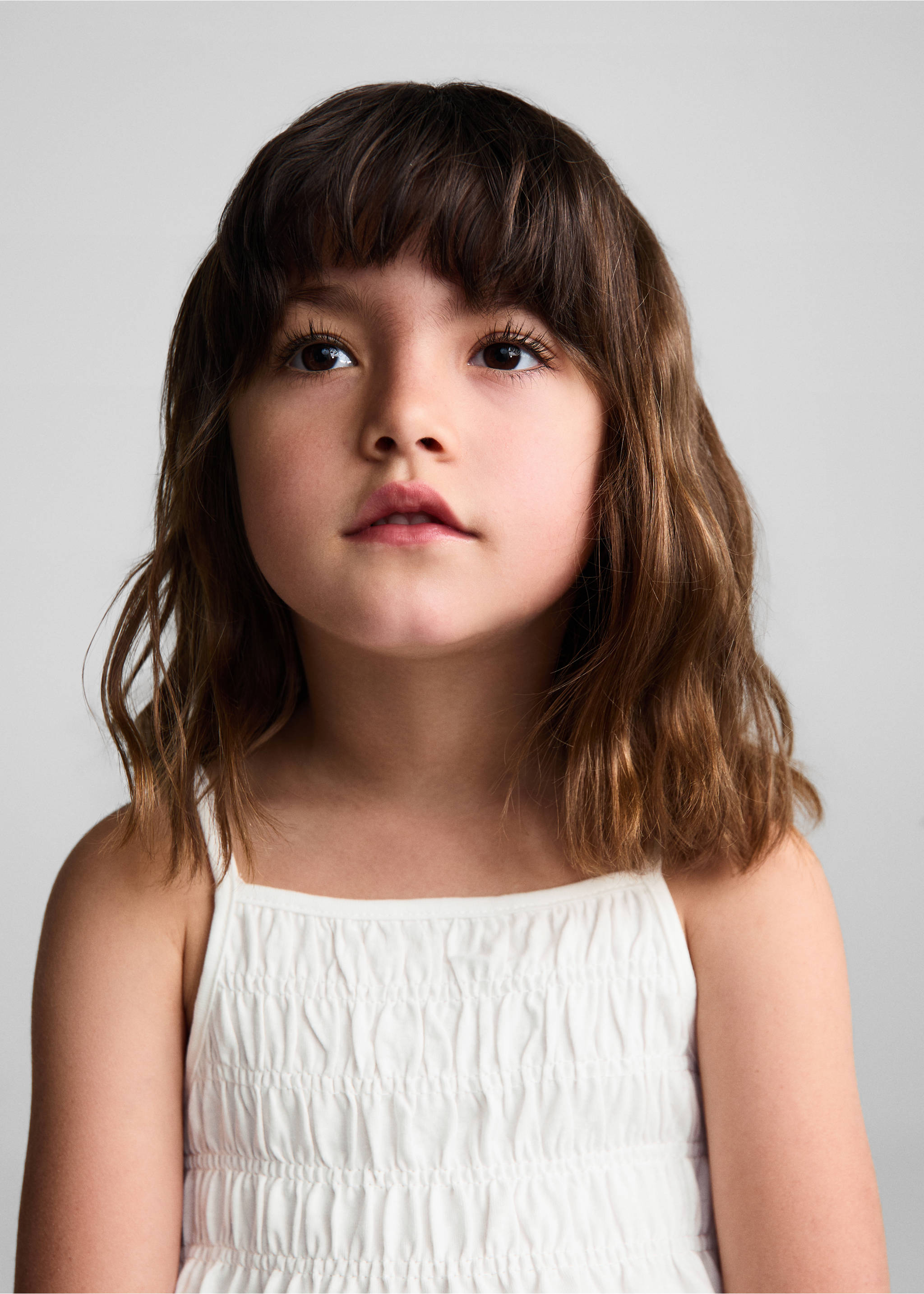 Gathered details dress - Details of the article 1, Off White. Ref: 67037924-00.