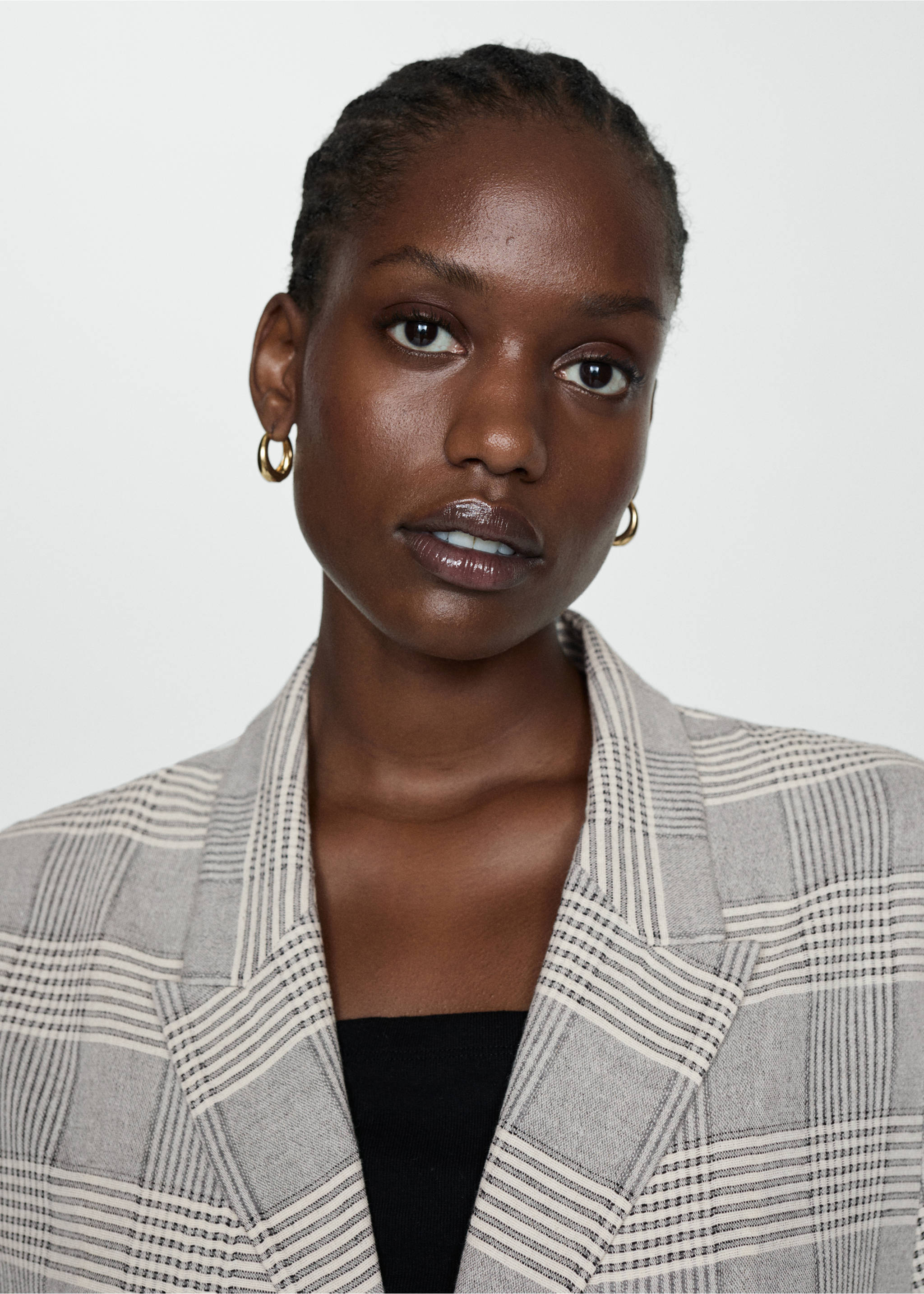 Blazer mit Karomuster - Detail des Artikels 4, Grau. Ref: 67037927-00.