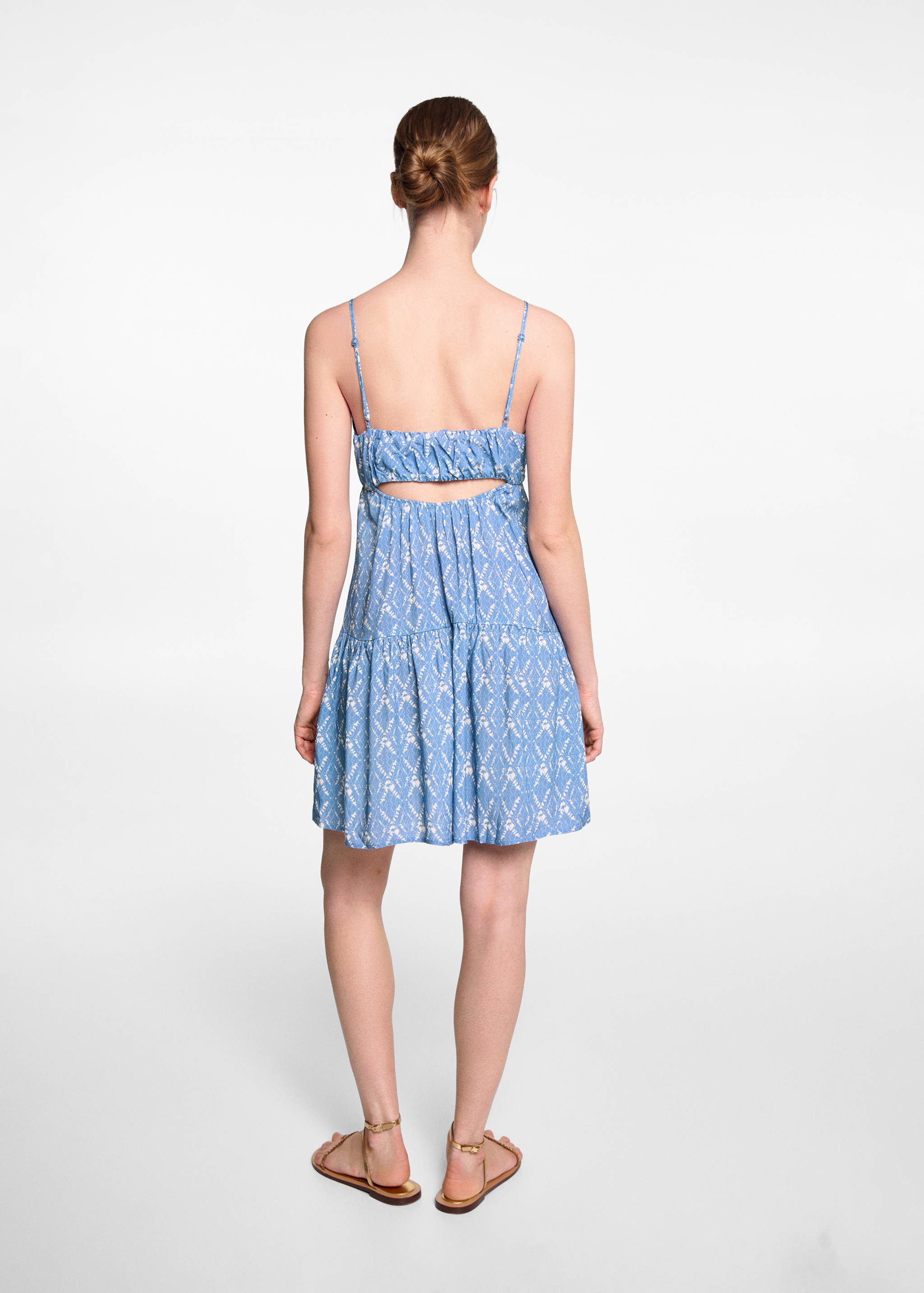 Jurk met print en ruches - Achterkant van het artikel