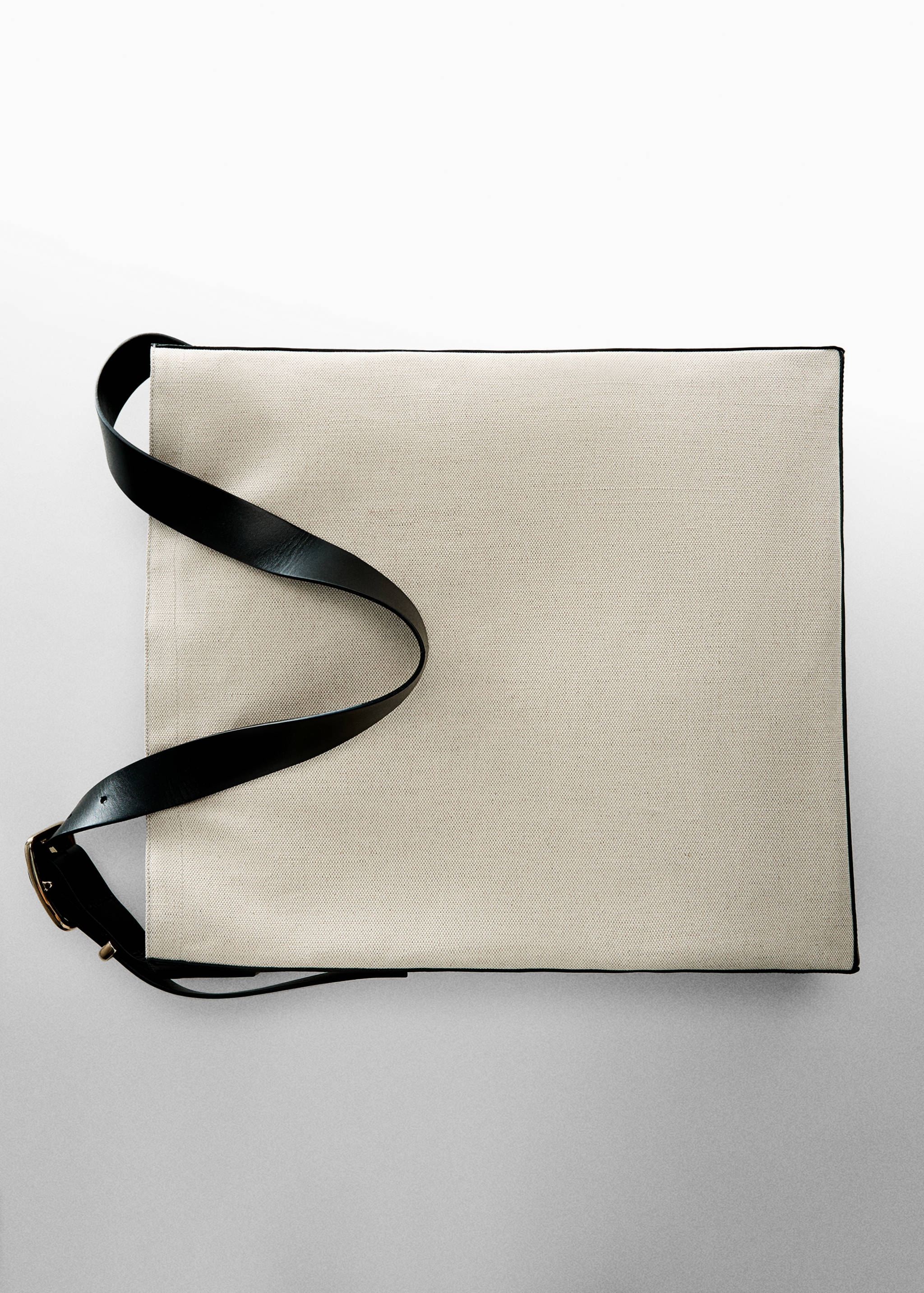 Sac maxi toile contrastée cuir - Détail de l'article 5