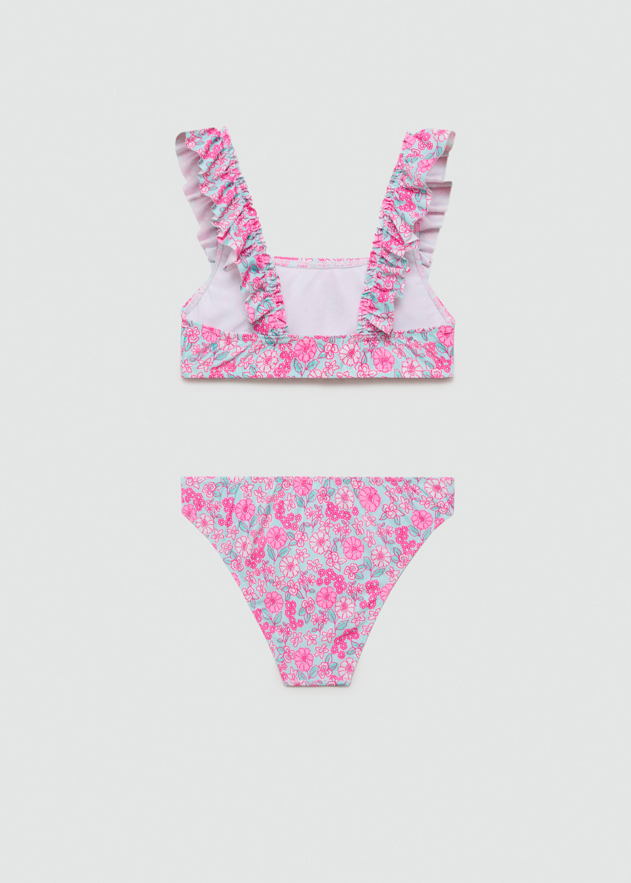 Geblümter Bikini mit Rüschen - Rückseite des Artikels
