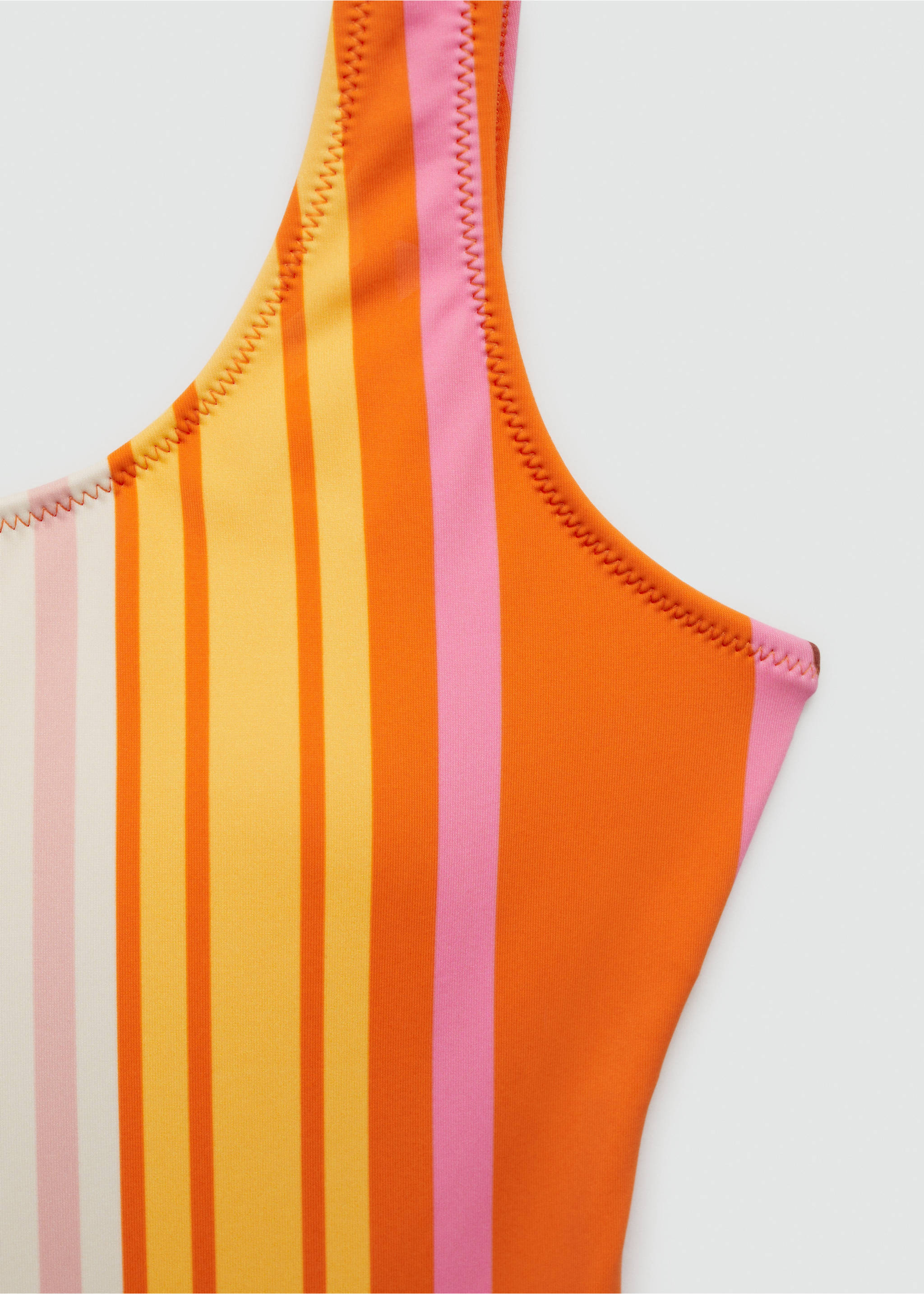 Striped swimming trunks - Details of the article 8, Orange. Ref: 67039227-00.