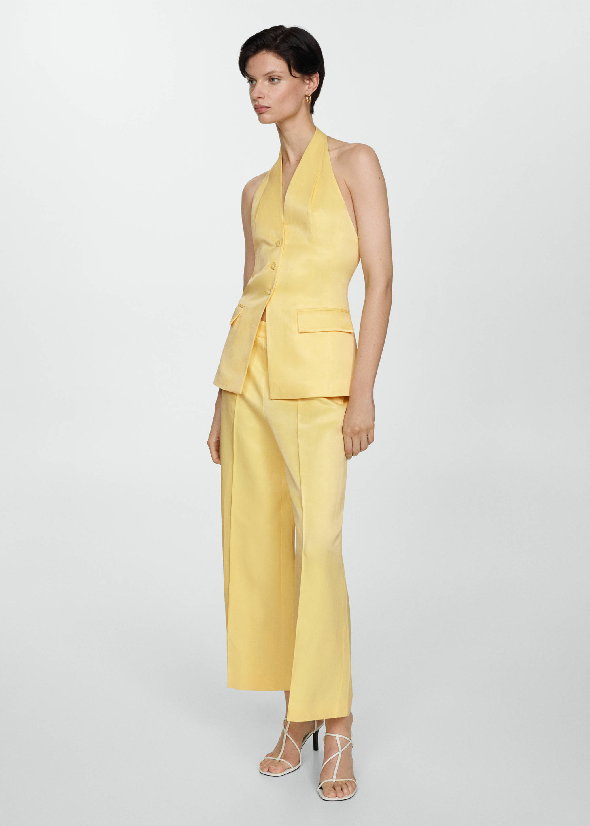 Halter-neck vest with buttons - General plane