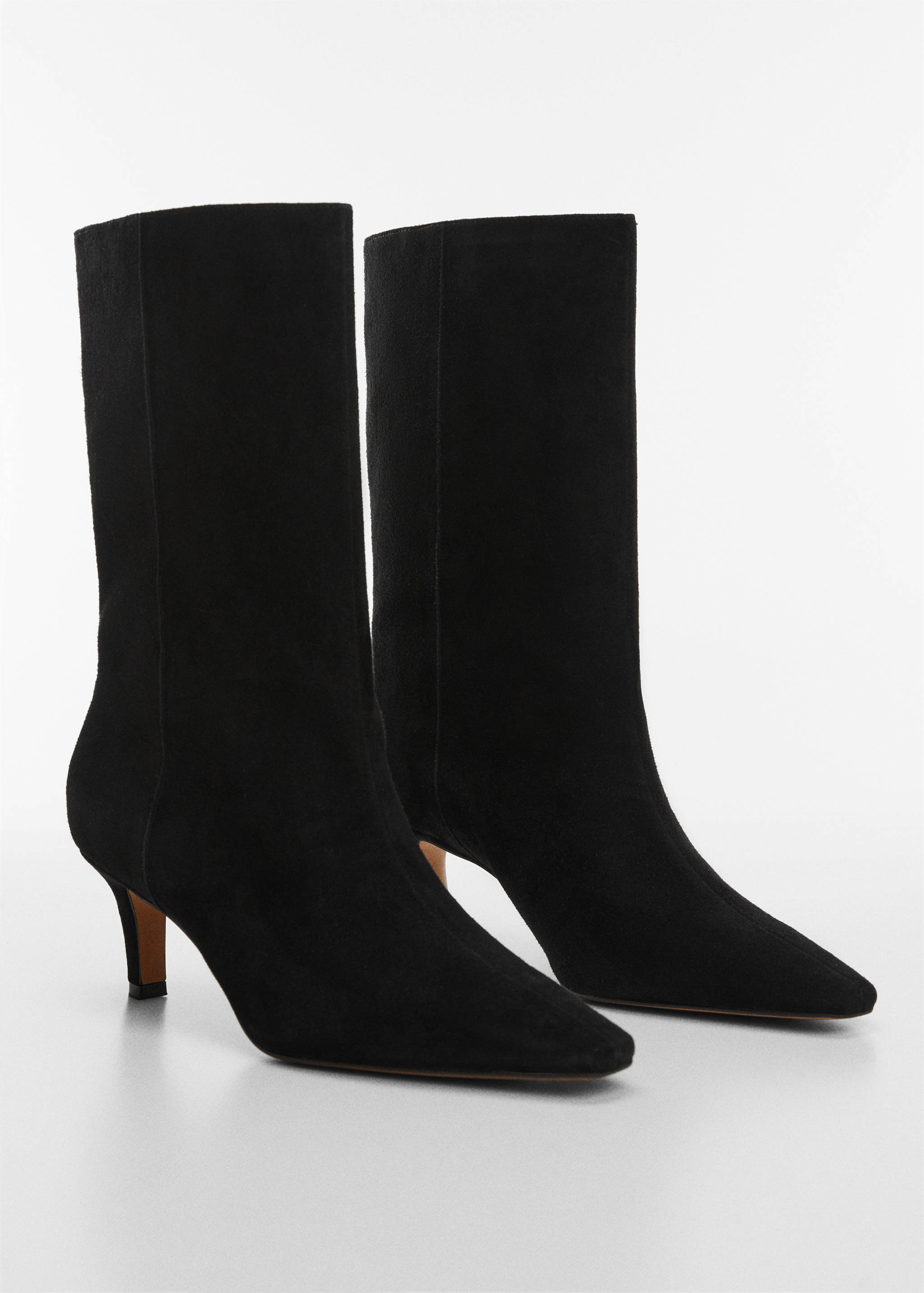Bottines cuir talon kitten heel - Plan moyen