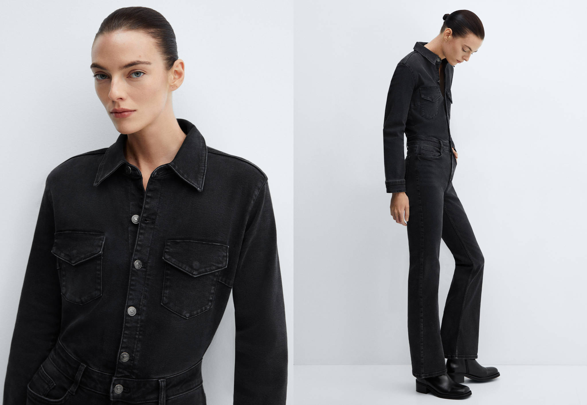 Long denim jumpsuit - Panoramic plane