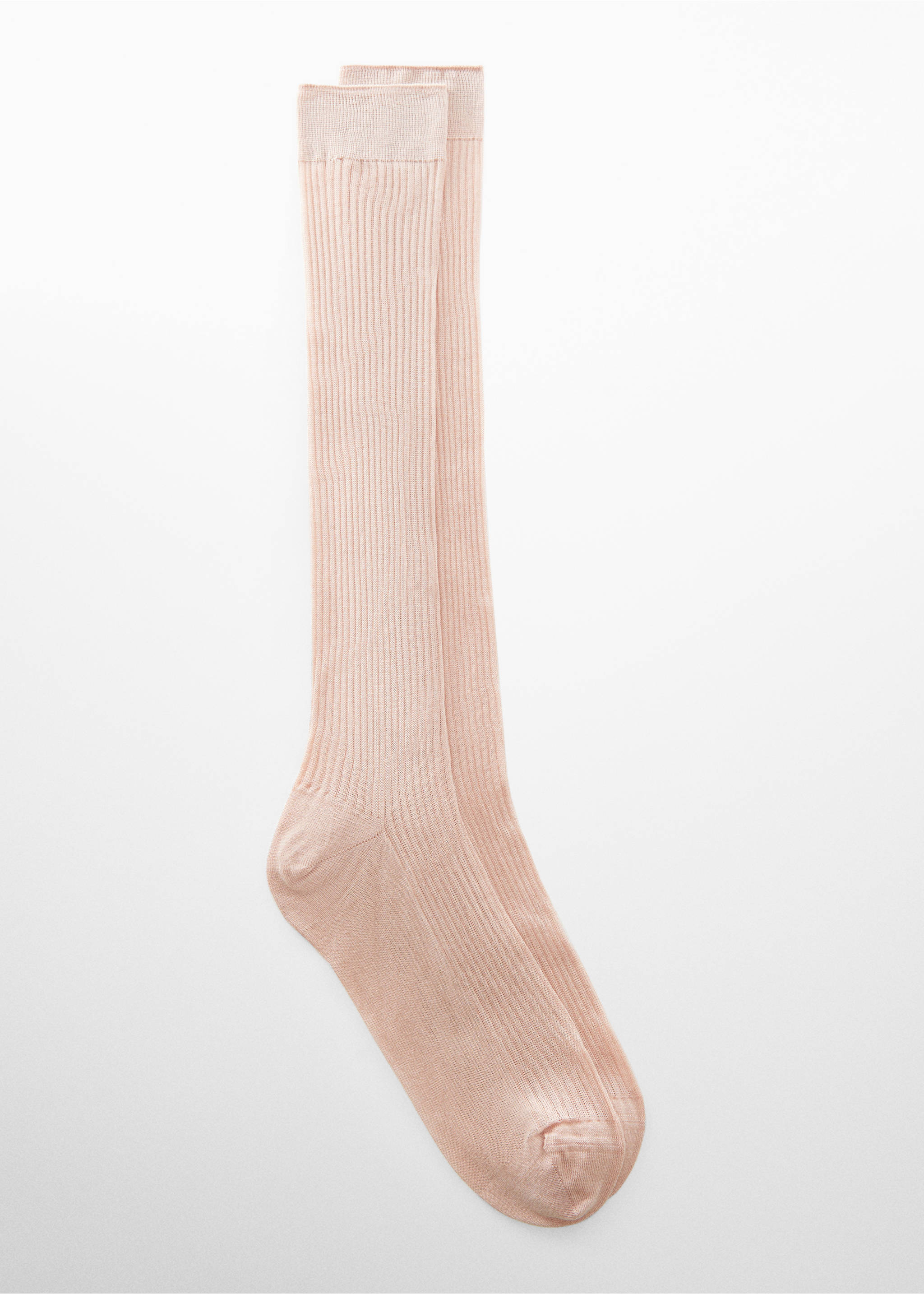 Long ribbed socks - Article without model, Light Pink. Ref: 67040259-00.