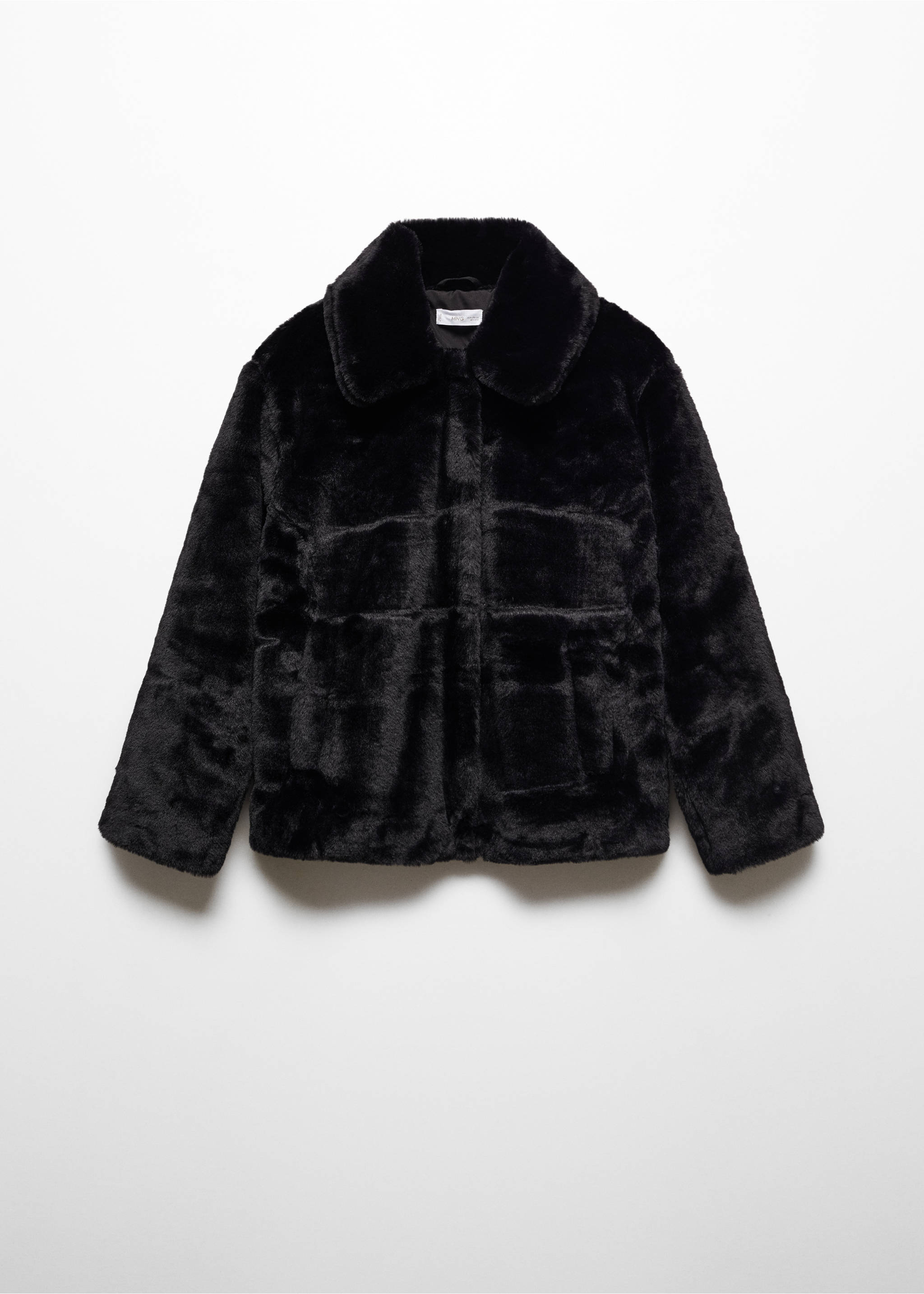 Manteau en imitation fourrure à revers - Article sans modèle, Noir. Ref: 67040265-00.
