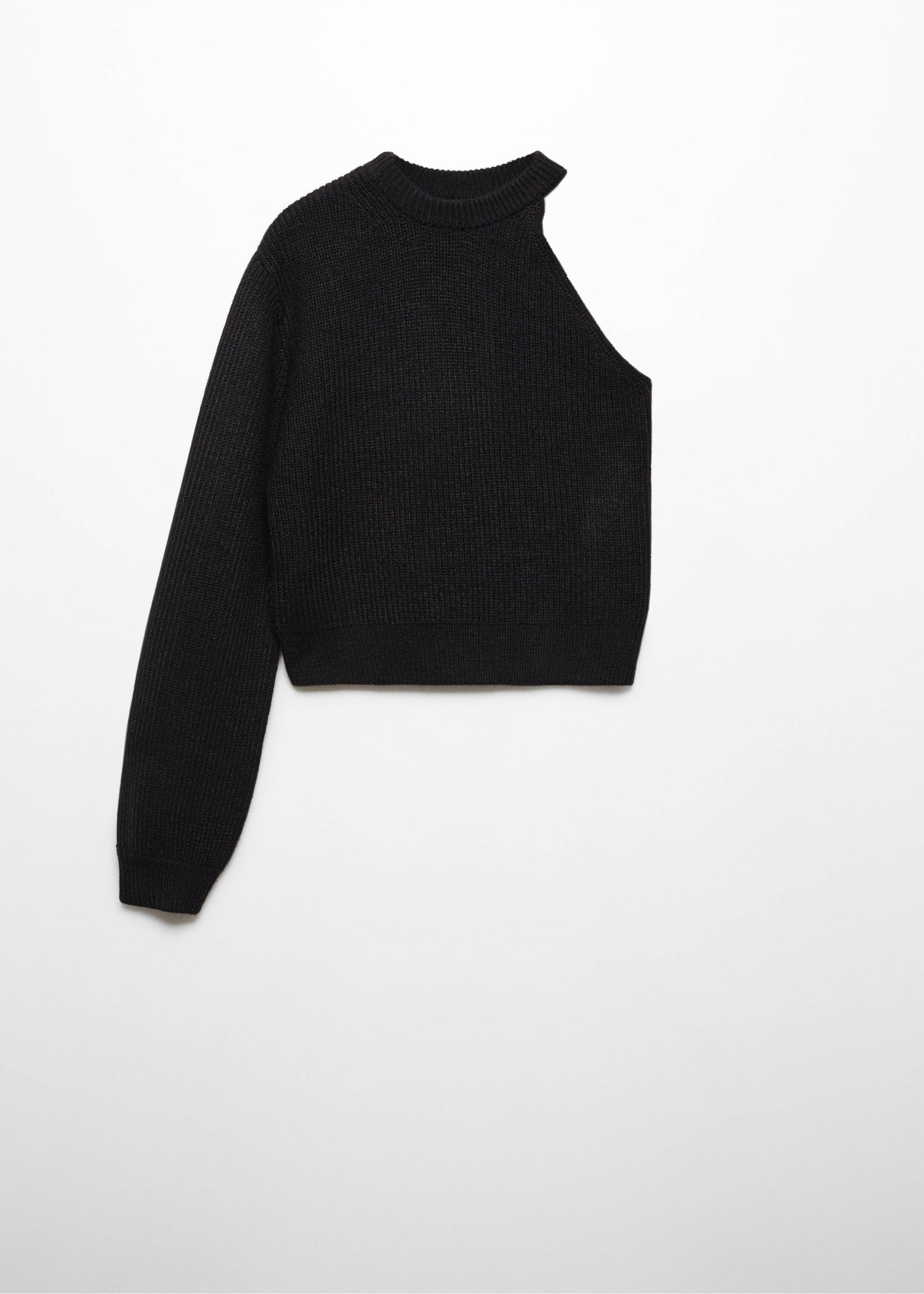 Asymmetric knit sweater - Article without model, Black. Ref: 67040274-00.