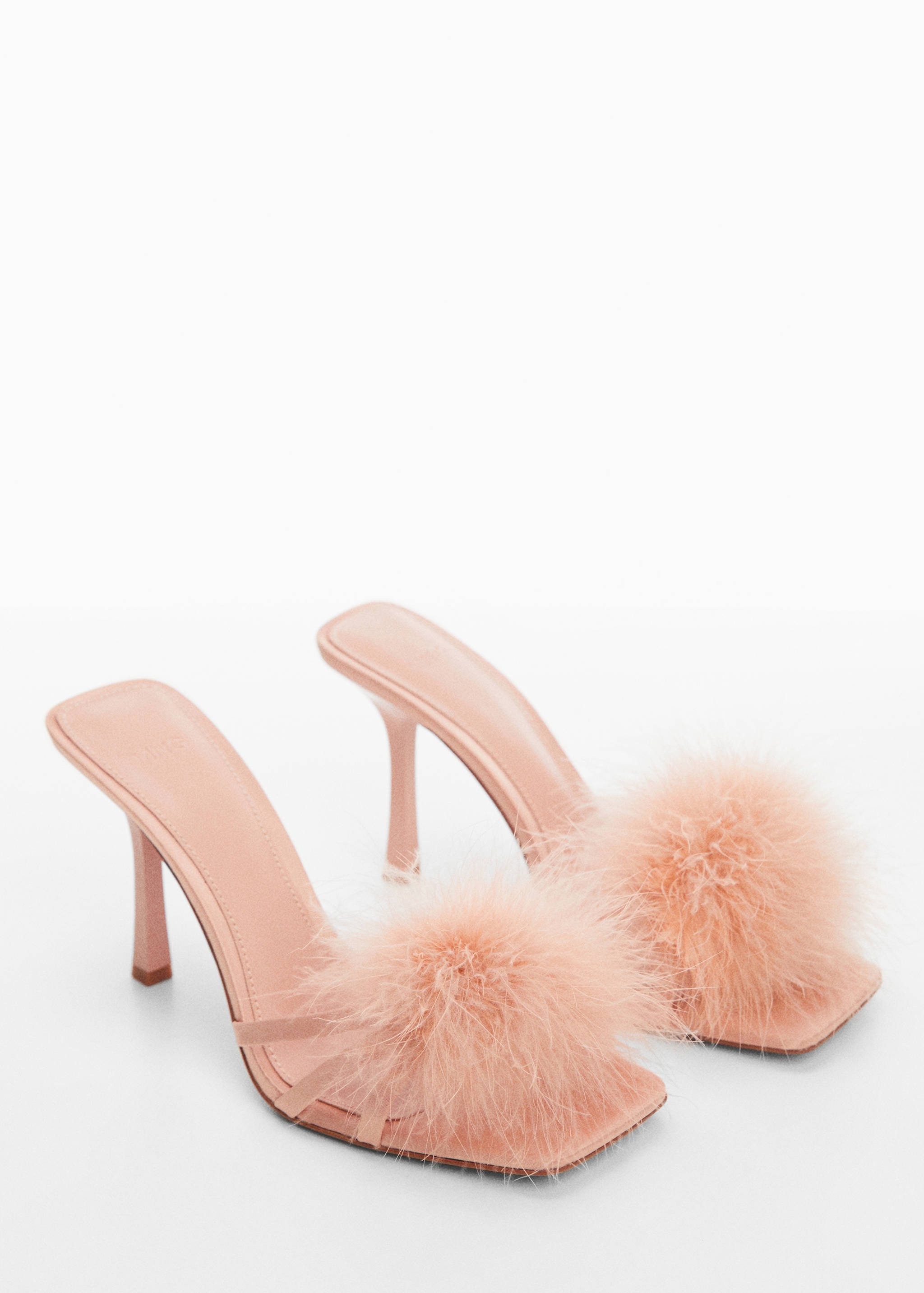 Sandals with feather decoration - Medium plane