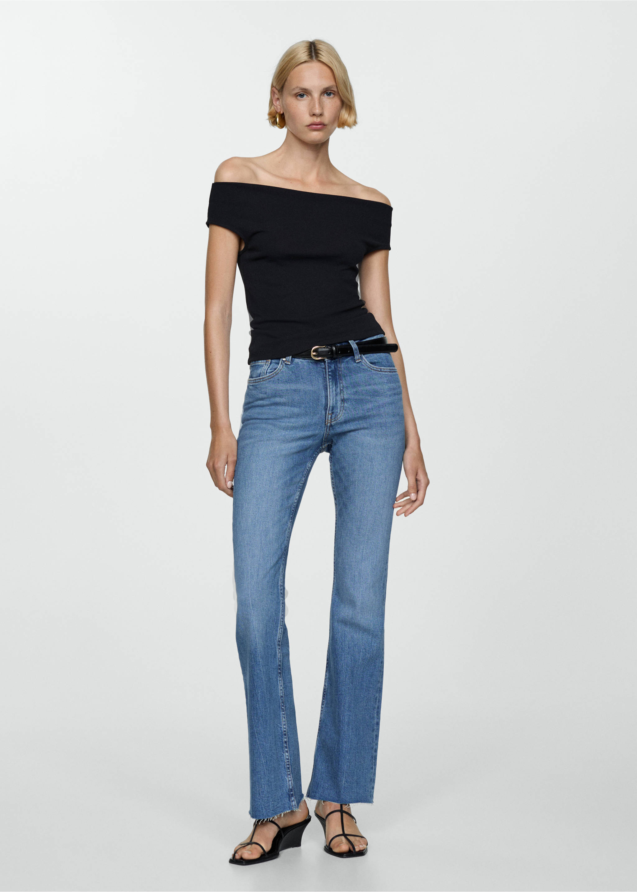 Medium-rise flared jeans - General plane, Medium Blue. Ref: 67040313-00.