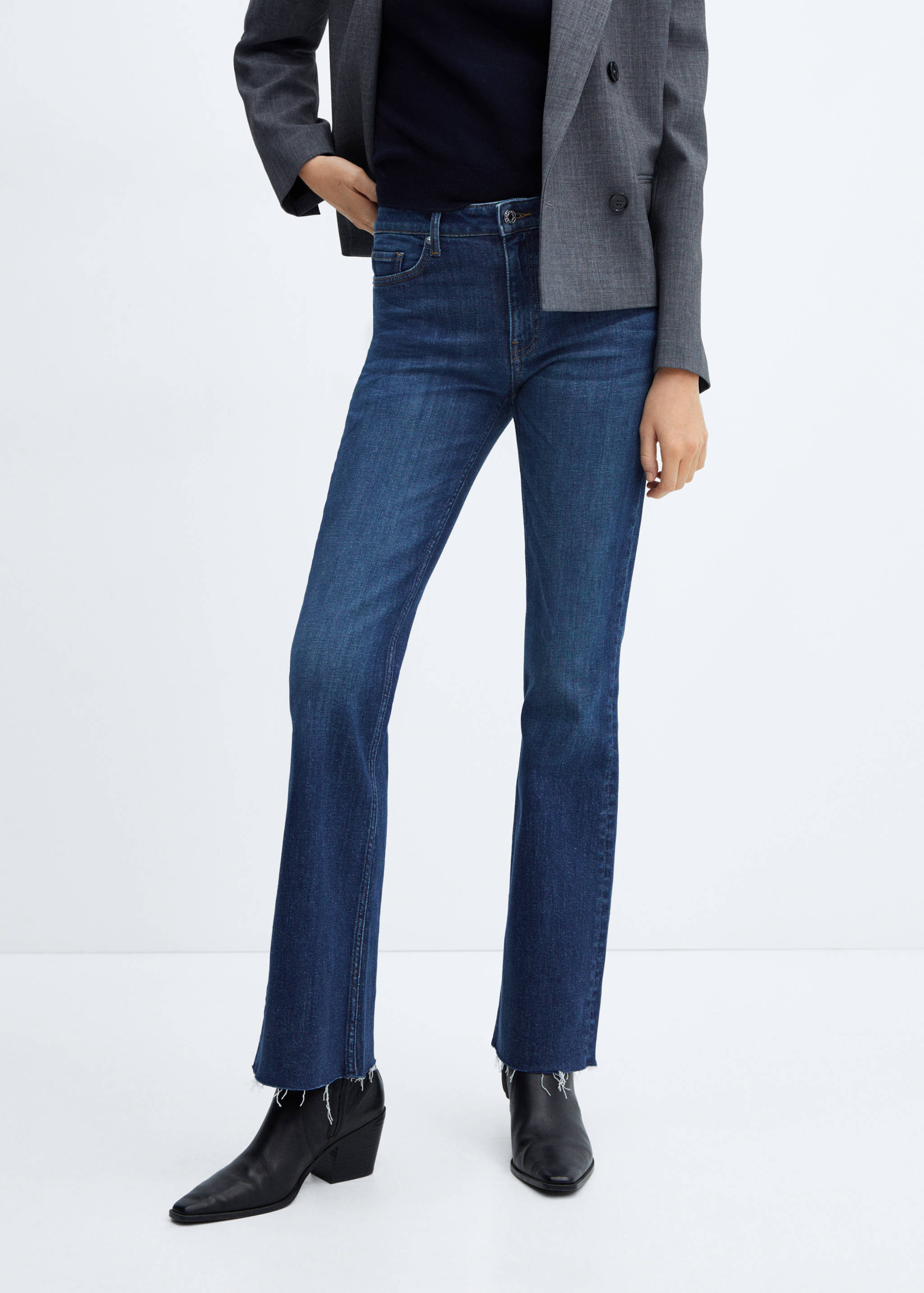 Medium-rise flared jeans - Medium plane