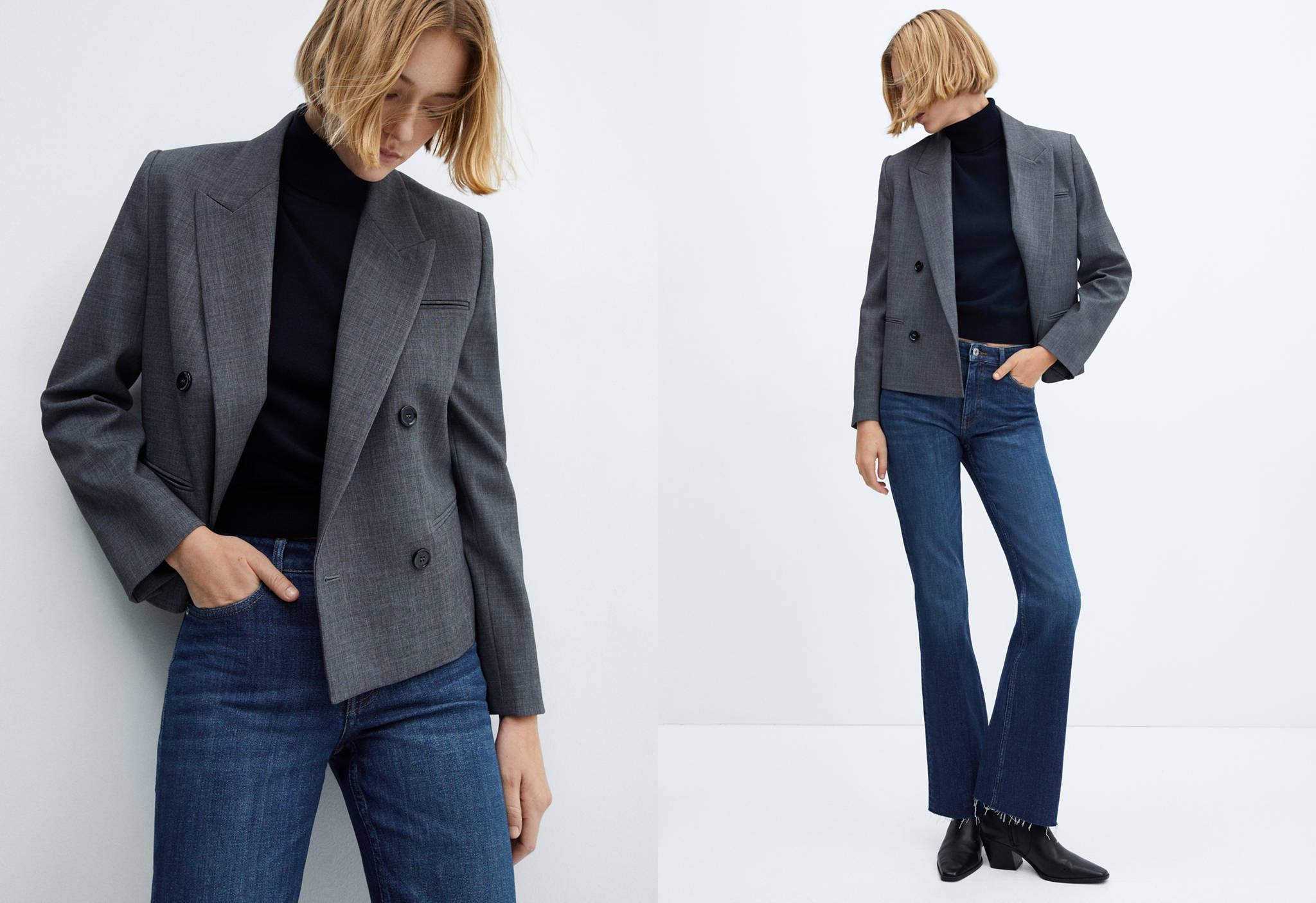 Medium-rise flared jeans - Panoramic plane