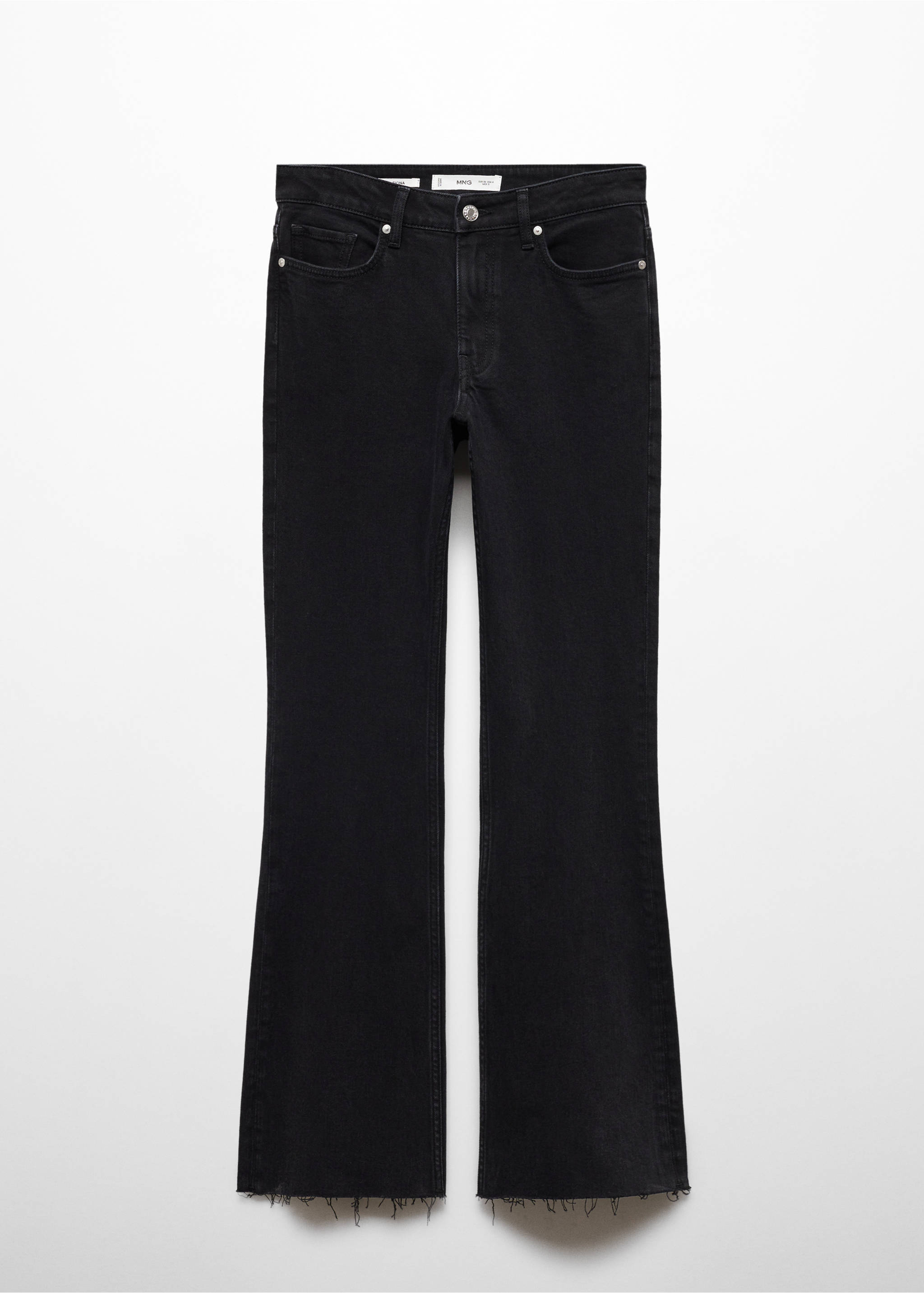Jeans flare med normalt liv - Artikkel uten modell, Black denim. Ref: 67040315-00.
