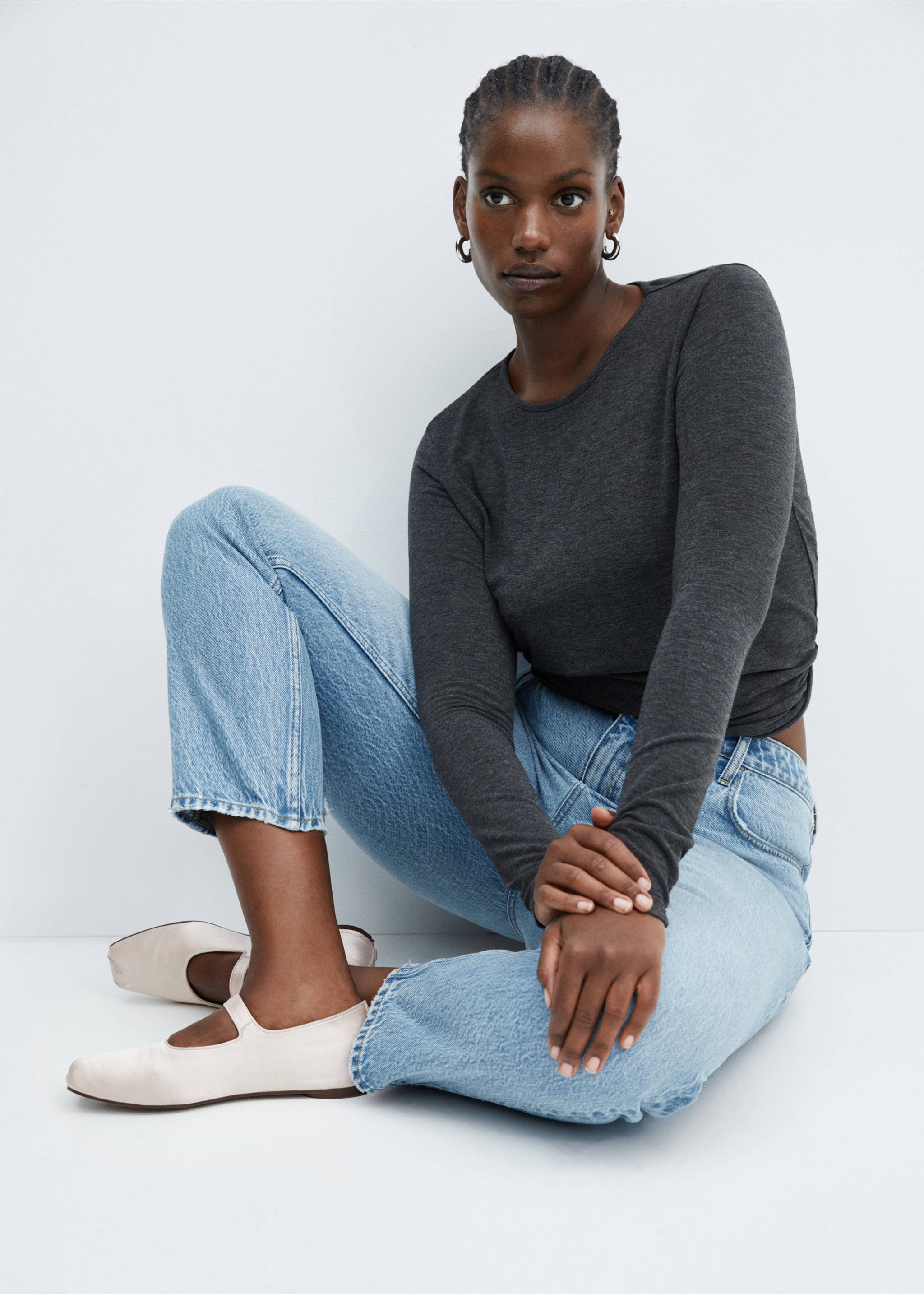 Jeans Mom2000 mom med høyt liv - Artikkeldetalj 4, Halvblå. Ref: 67040316-00.