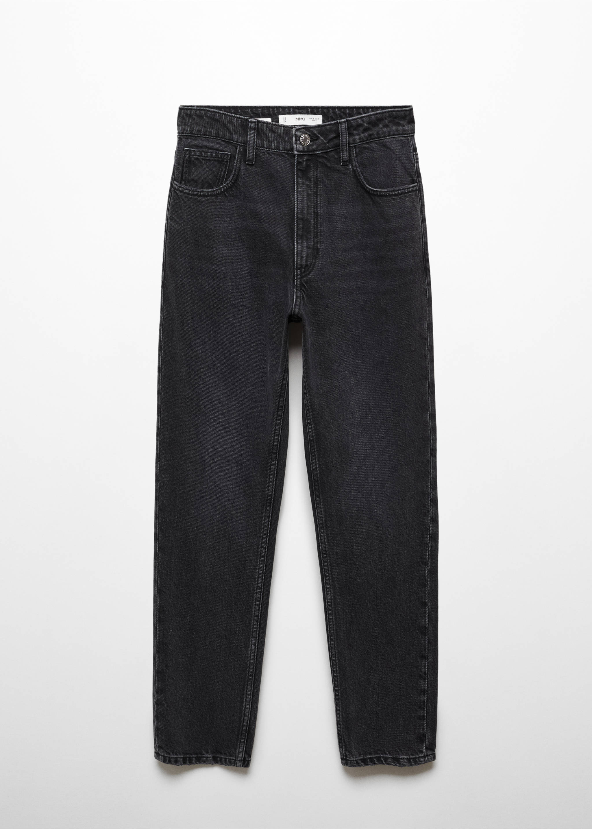 Jeans Mom2000 mom med høyt liv - Artikkel uten modell, Black denim. Ref: 67040317-00.