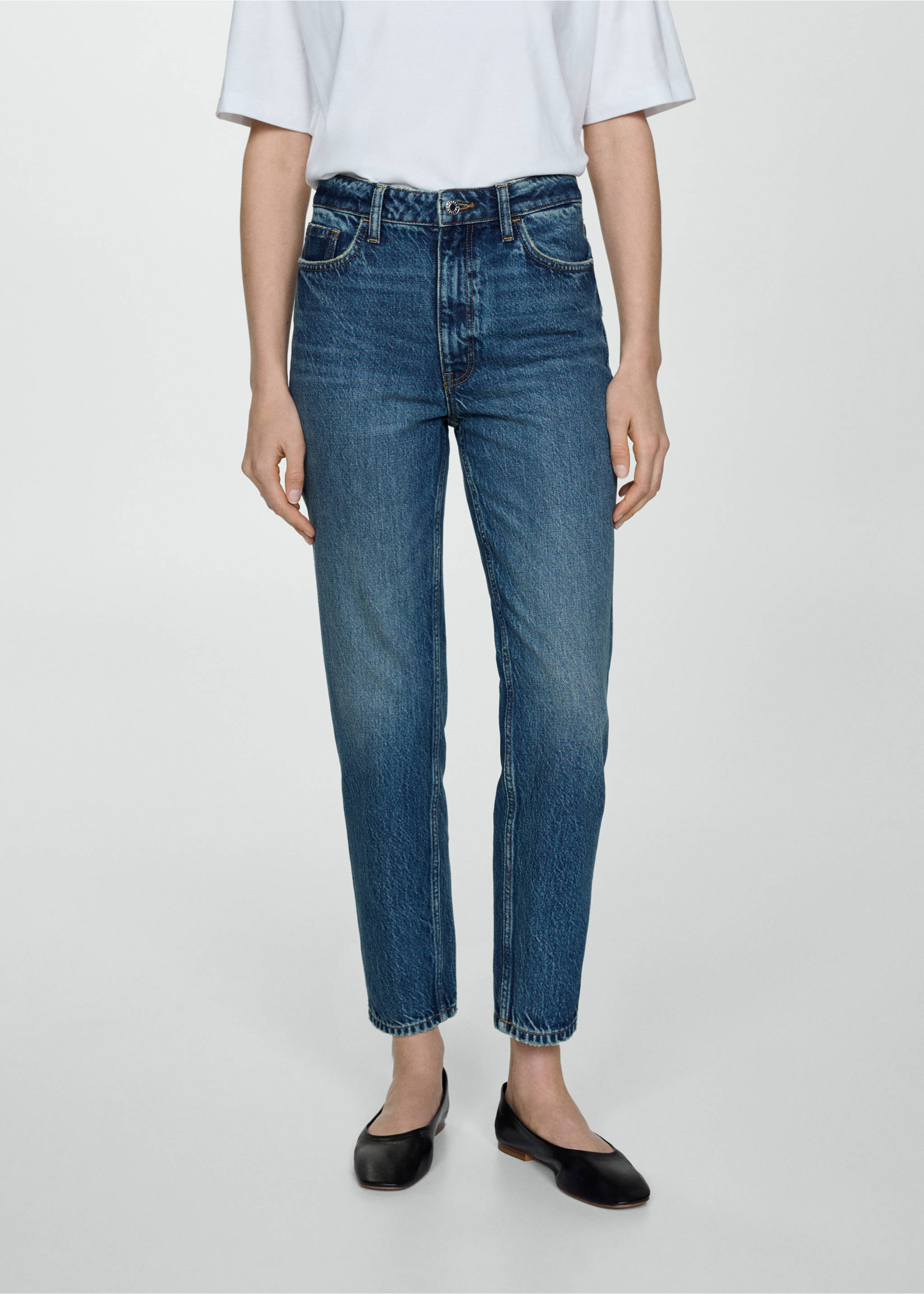 Mom2000 high-rise jeans - Medium plane, Dark Blue. Ref: 67040319-00.