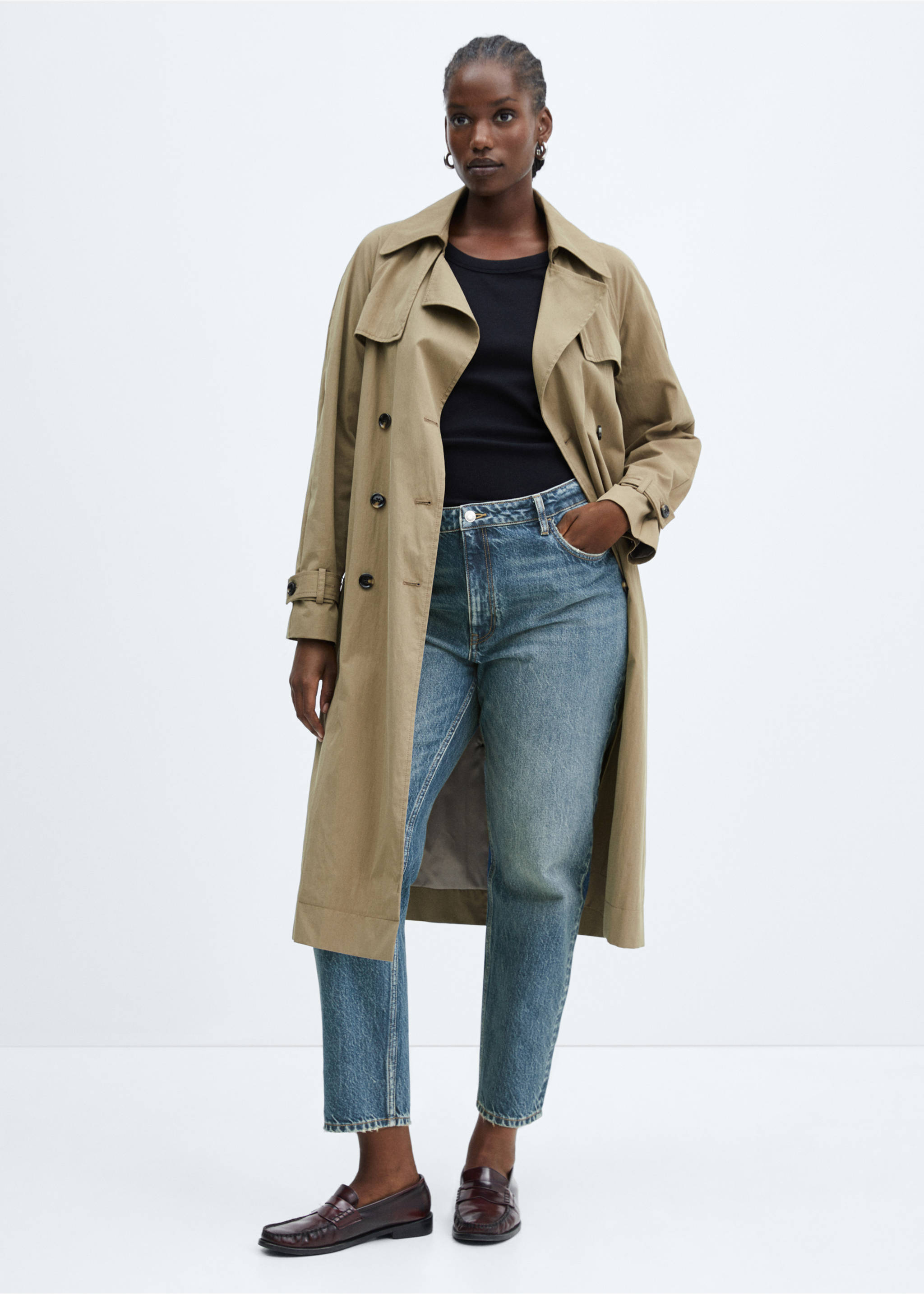 Mom2000 high-rise jeans - Details of the article 3, Dark Blue. Ref: 67040319-00.