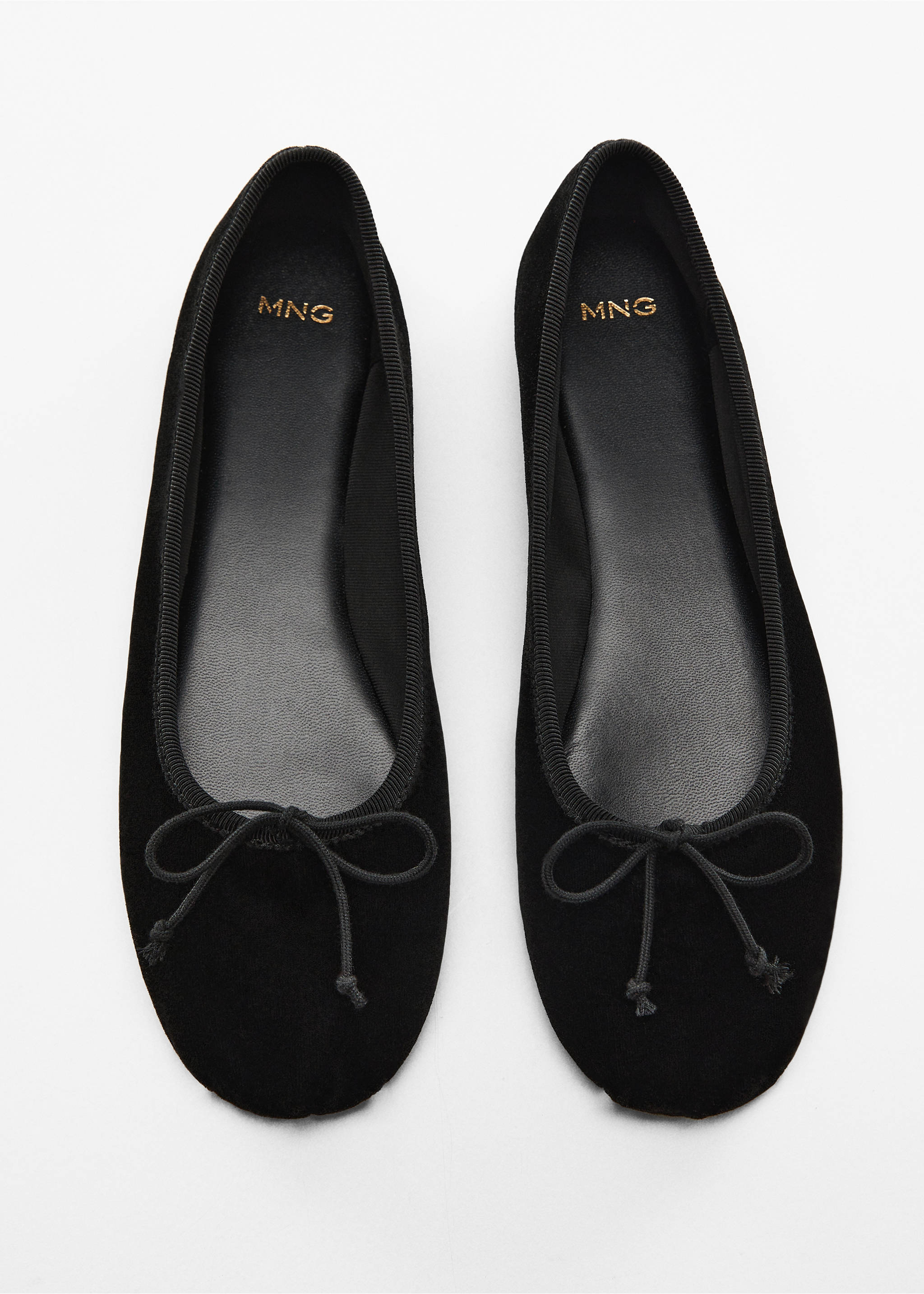 Ballet flats with velvet bow - Details of the article 5, Black. Ref: 67040350-00.