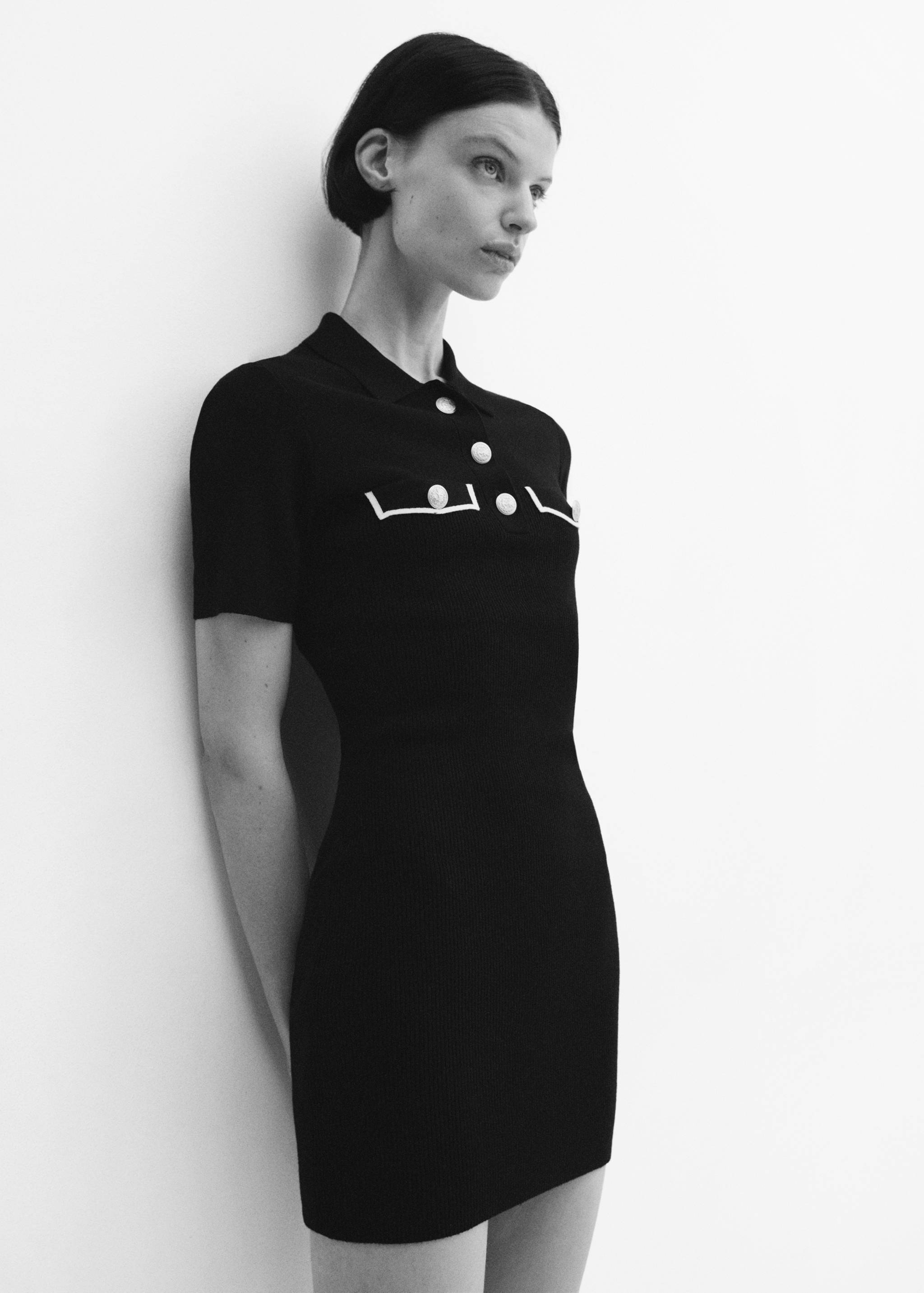 Knitted dress with polo neck - Details of the article 2