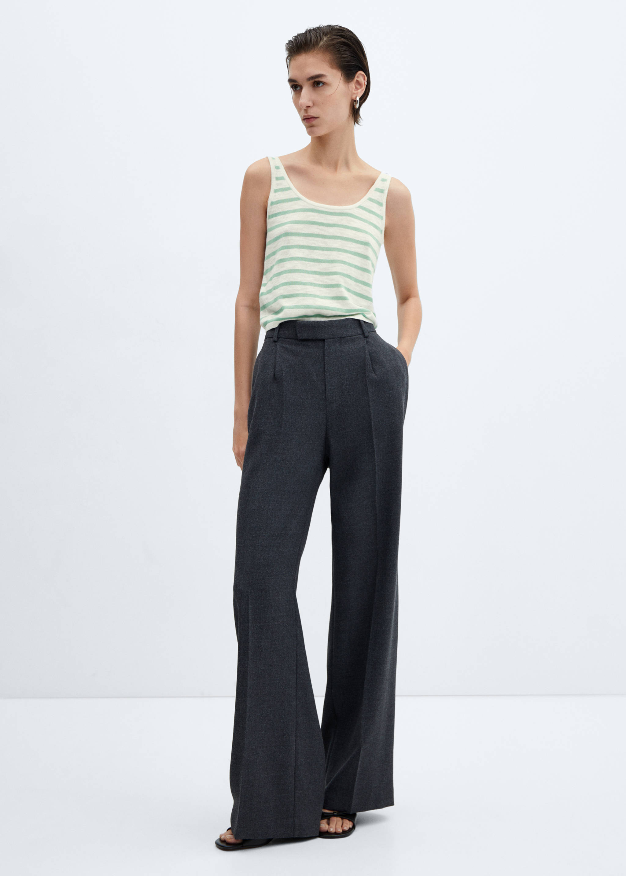Gestreiftes Jersey-Top - Allgemeine Ansicht