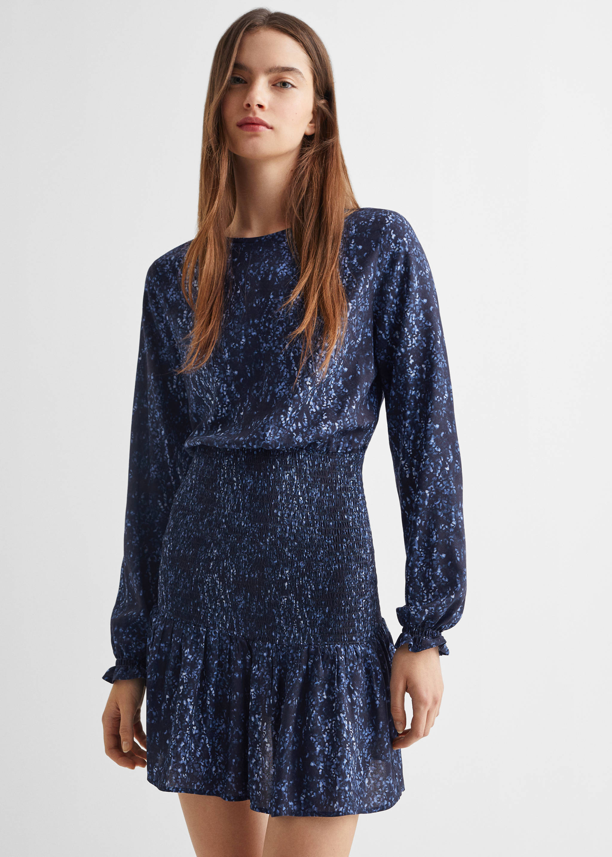 Robe froncée imprimée - Plan moyen