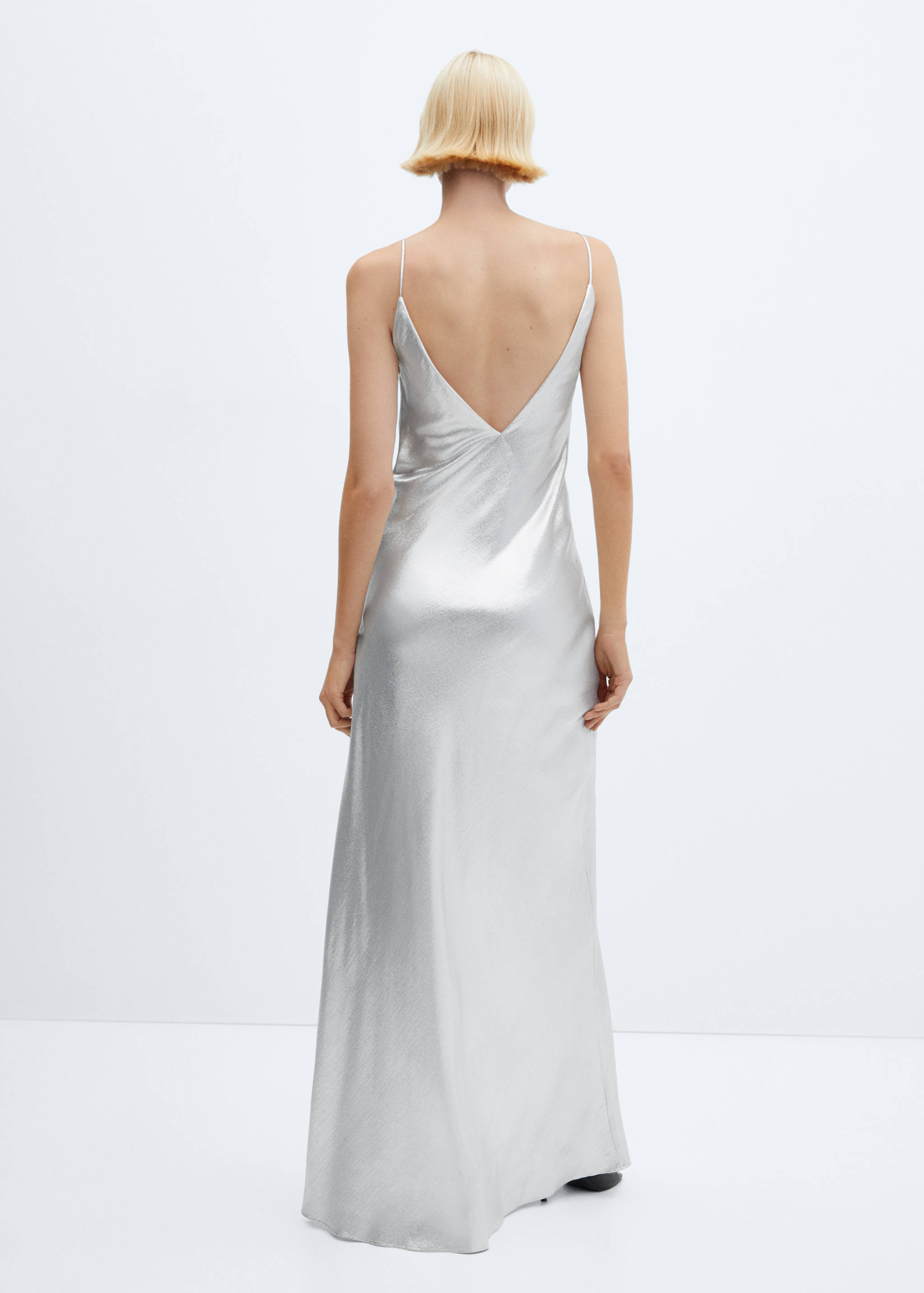 Langes Metallic-Kleid - Rückseite des Artikels