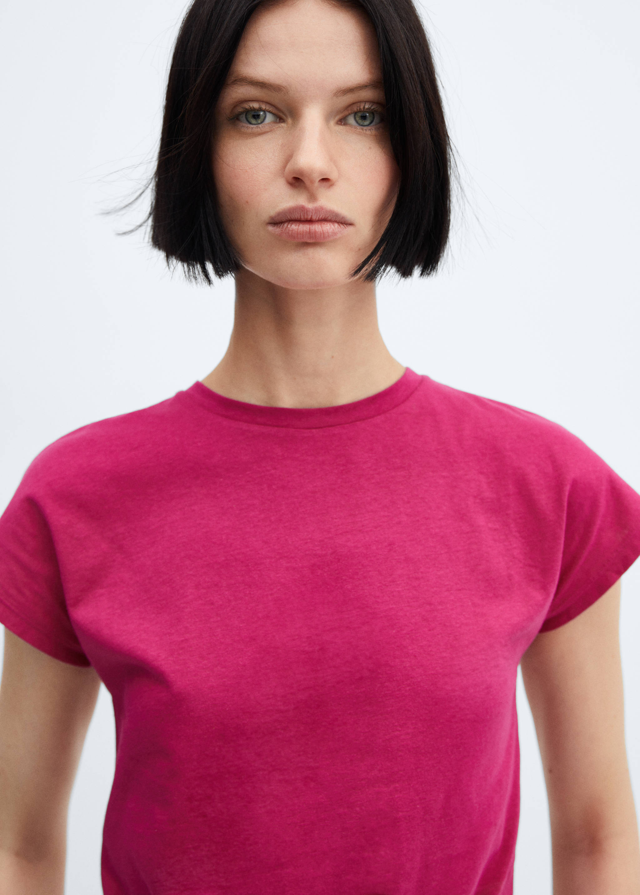 Baumwoll-T-Shirt mit Knotendetail - Detail des Artikels 1