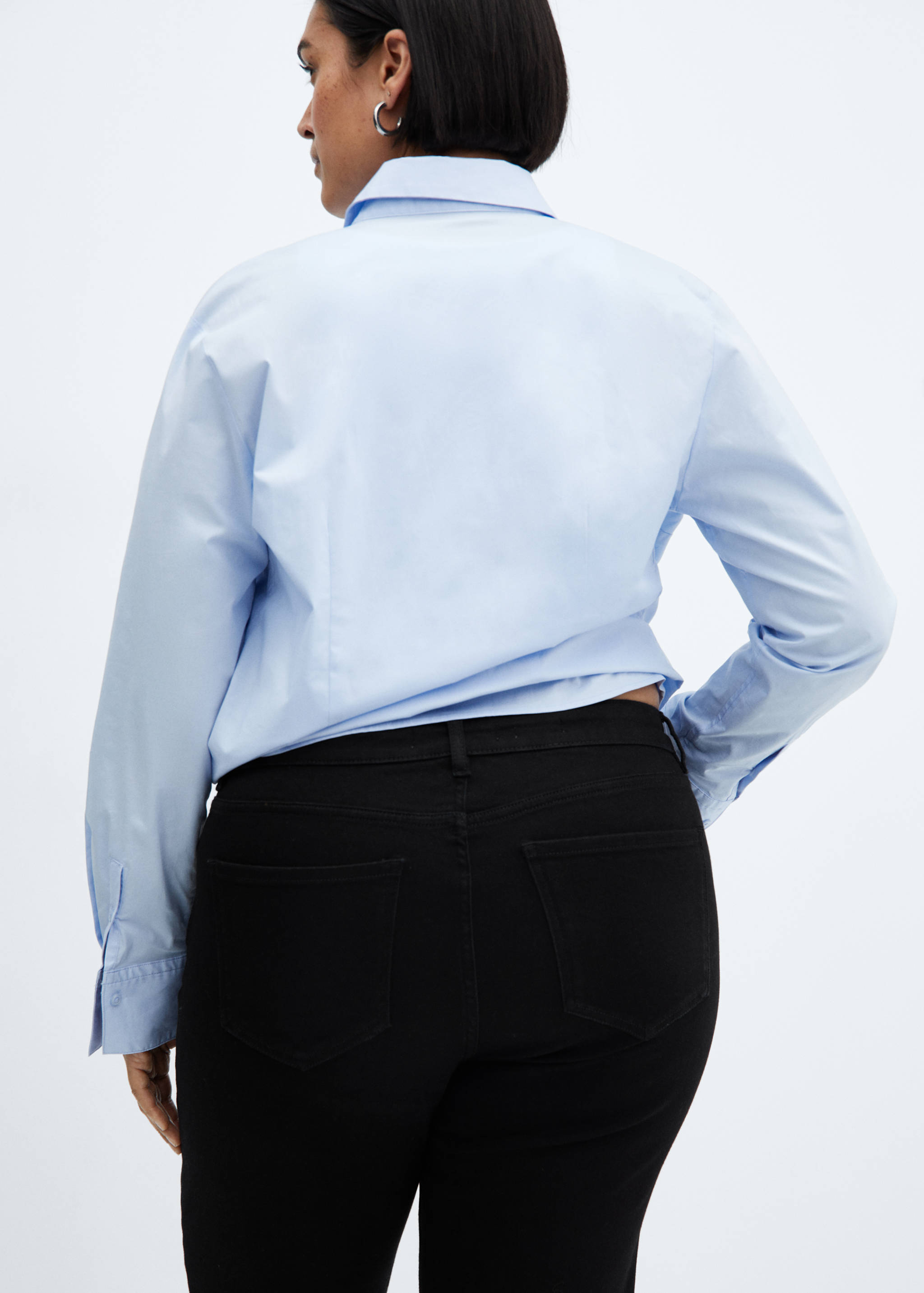 Calças de ganga retas com cintura de altura média e aberturas - Pormenor do artigo 4