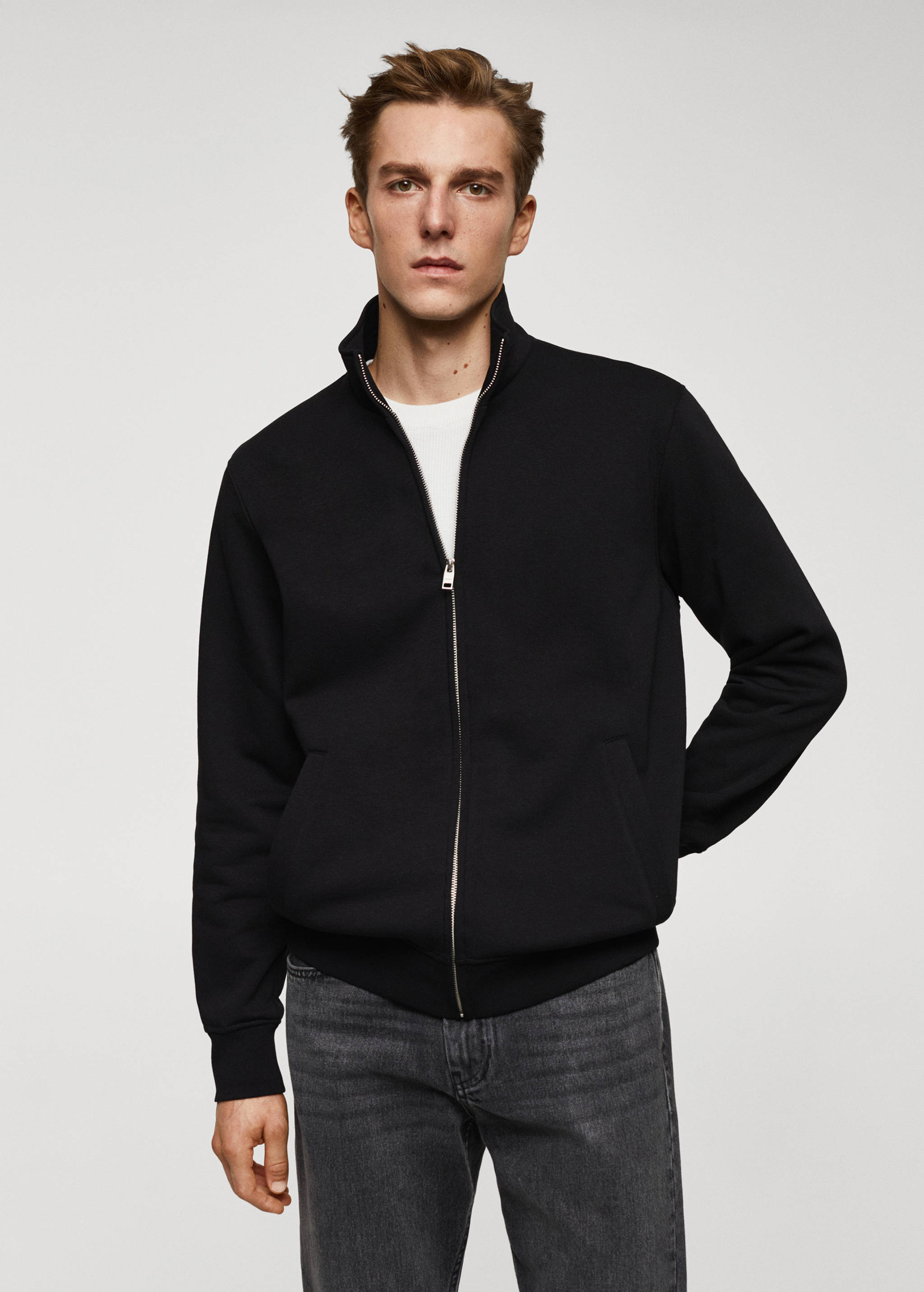 Sweat-shirt coton zip - Plan moyen