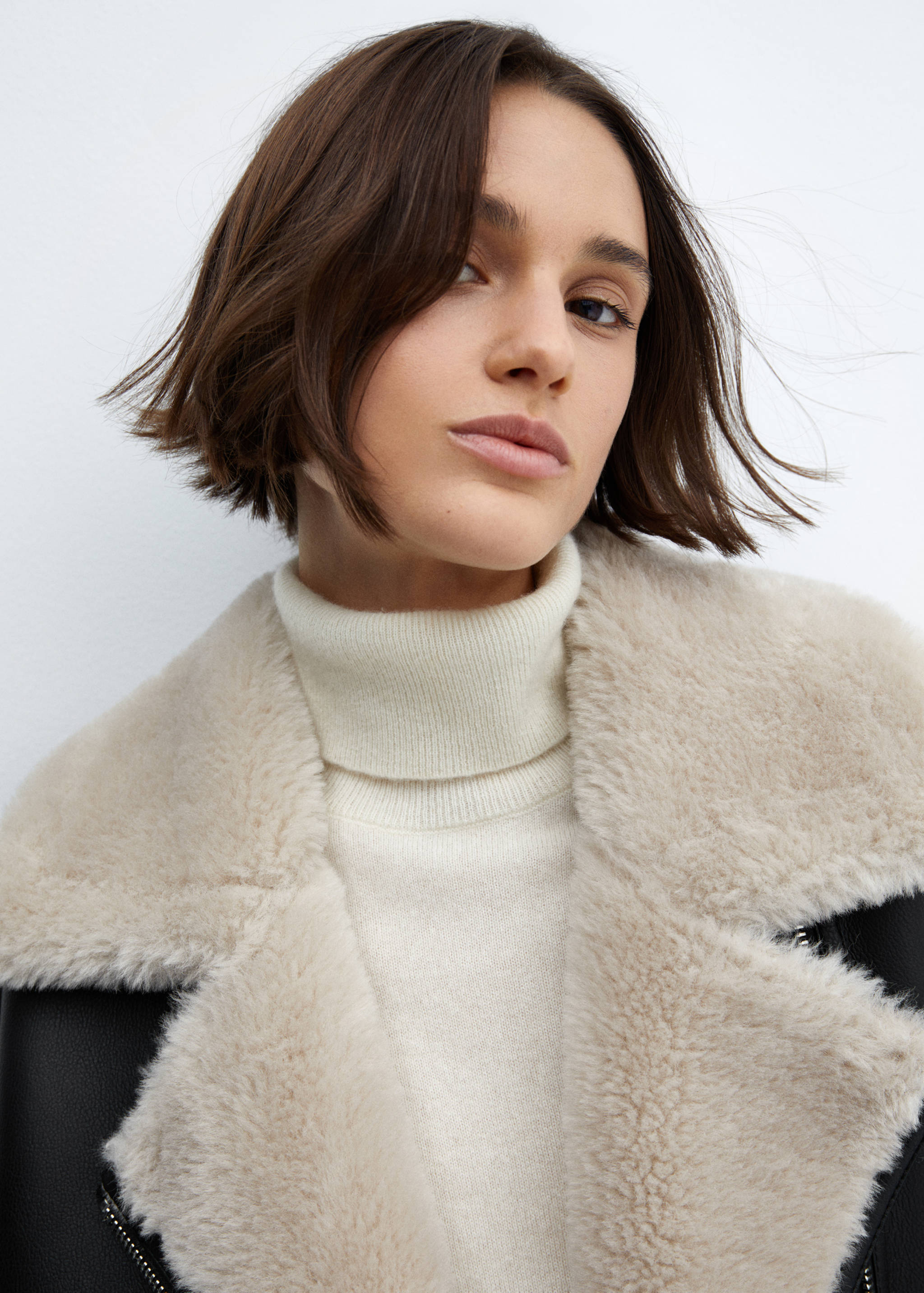 Double-faced faux-leather jacket - Details of the article 1