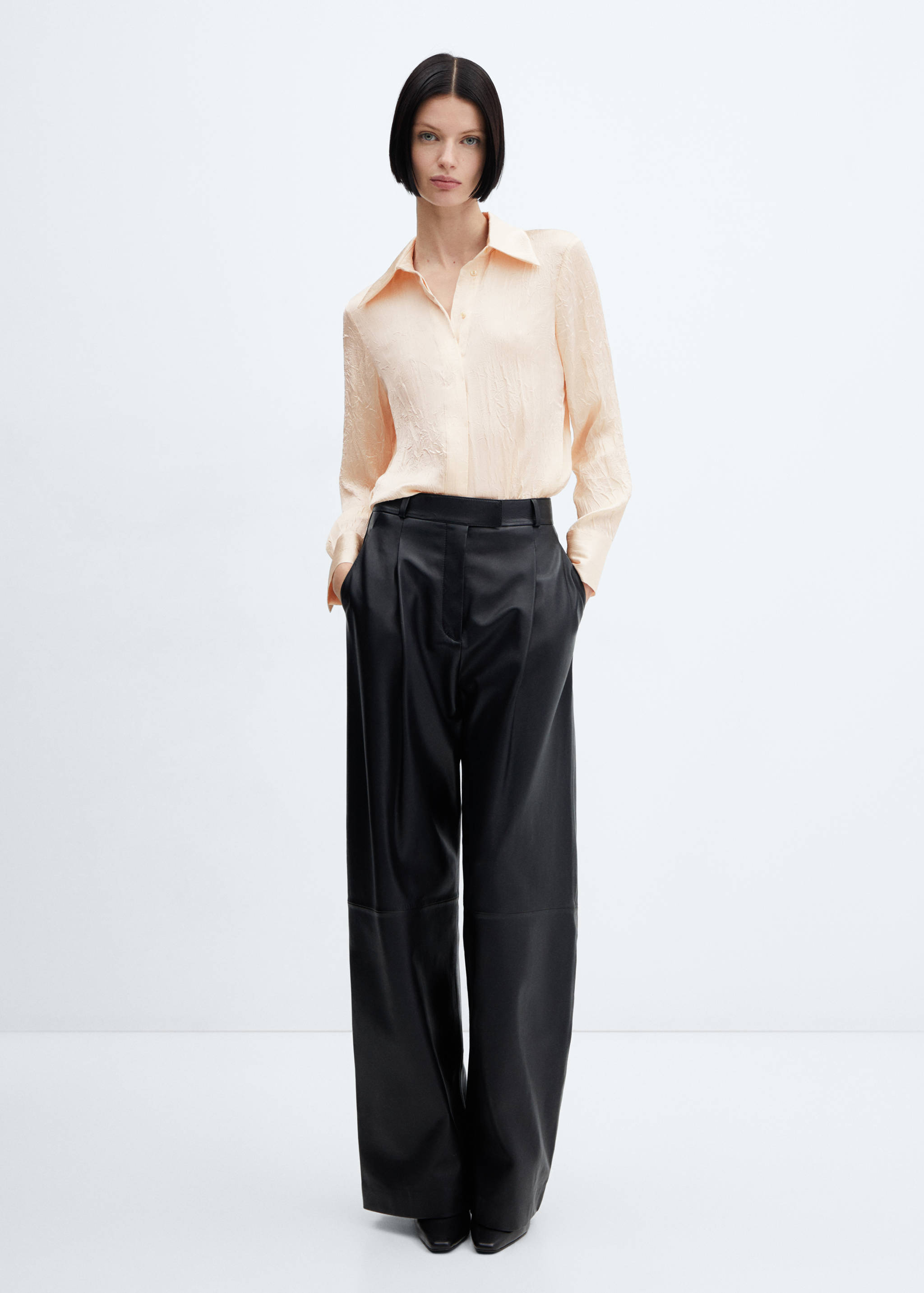 Satin textured shirt - General plane