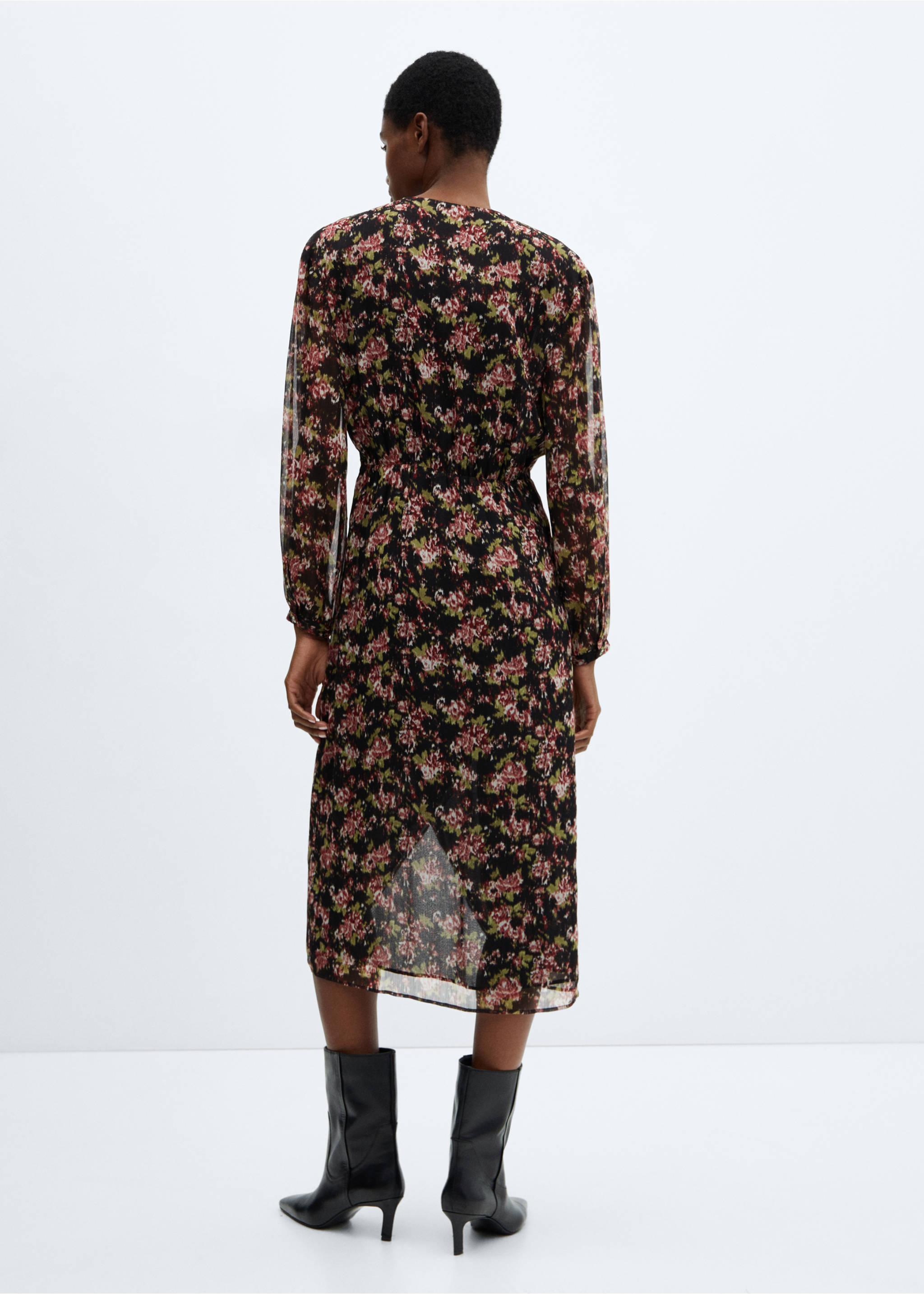 Vestido estampado nudo - Reverso del artículo, Negro. Ref: 67040462-00.