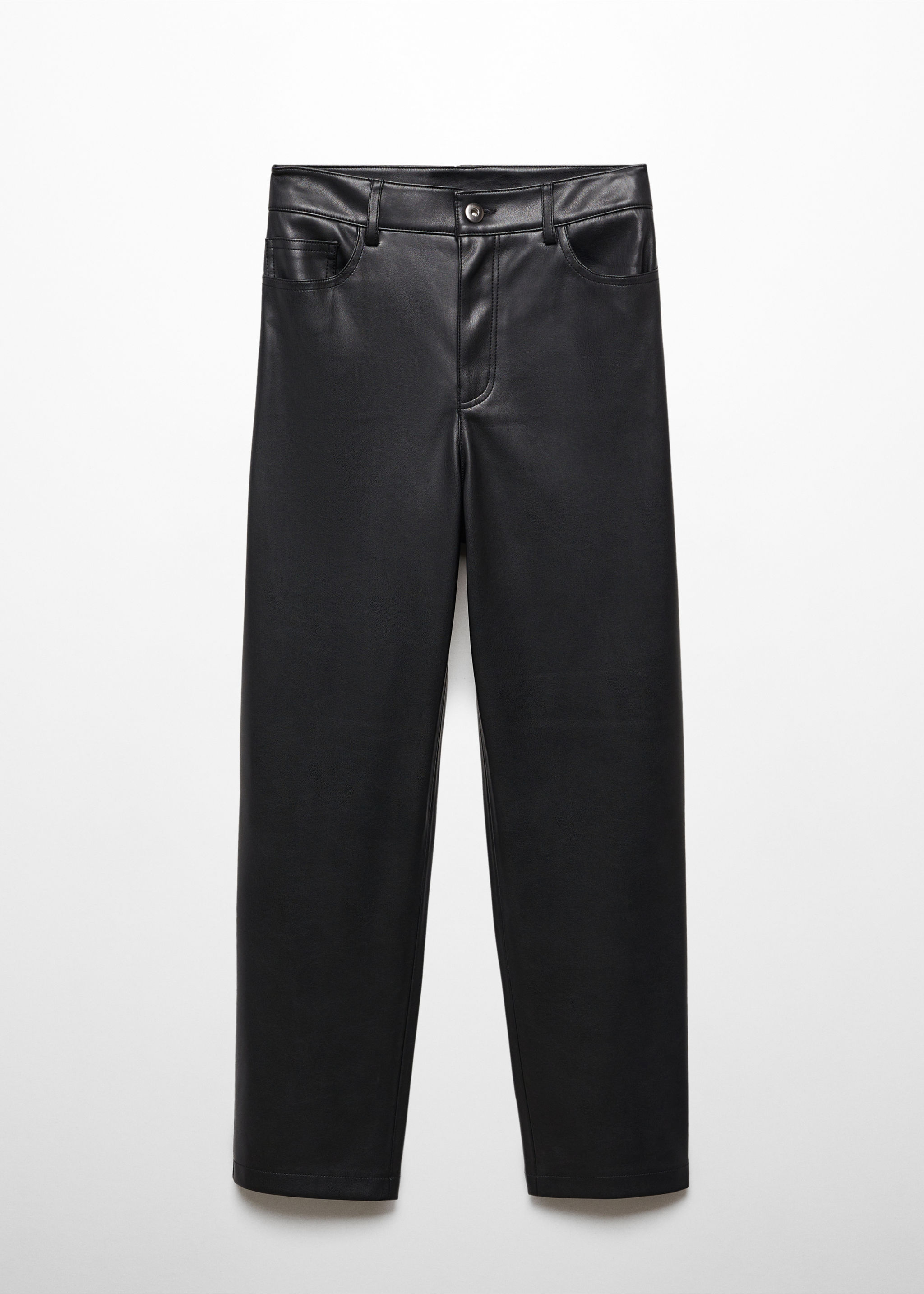 Leather-effect straight trousers - Article without model