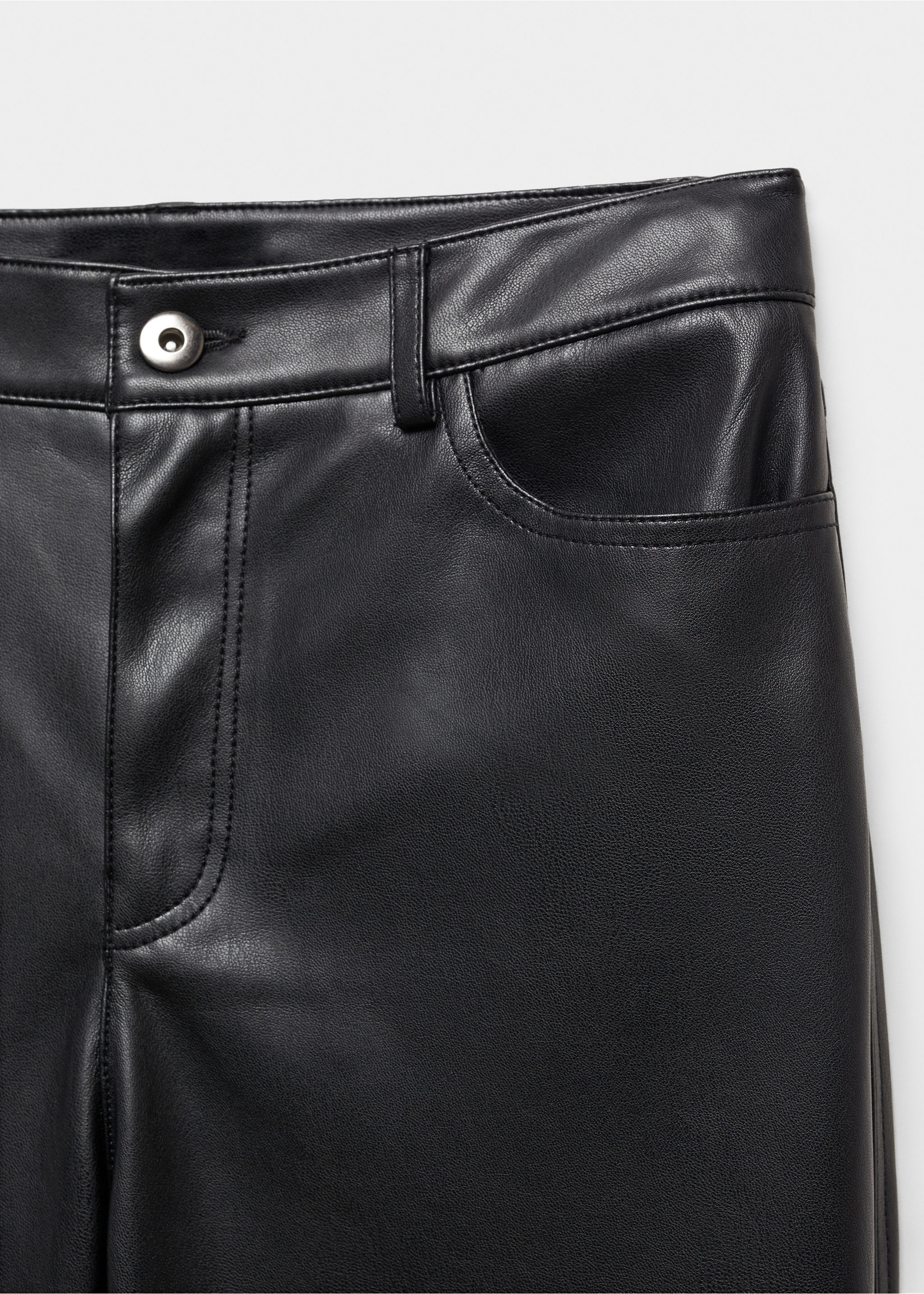 Leather-effect straight trousers - Details of the article 8