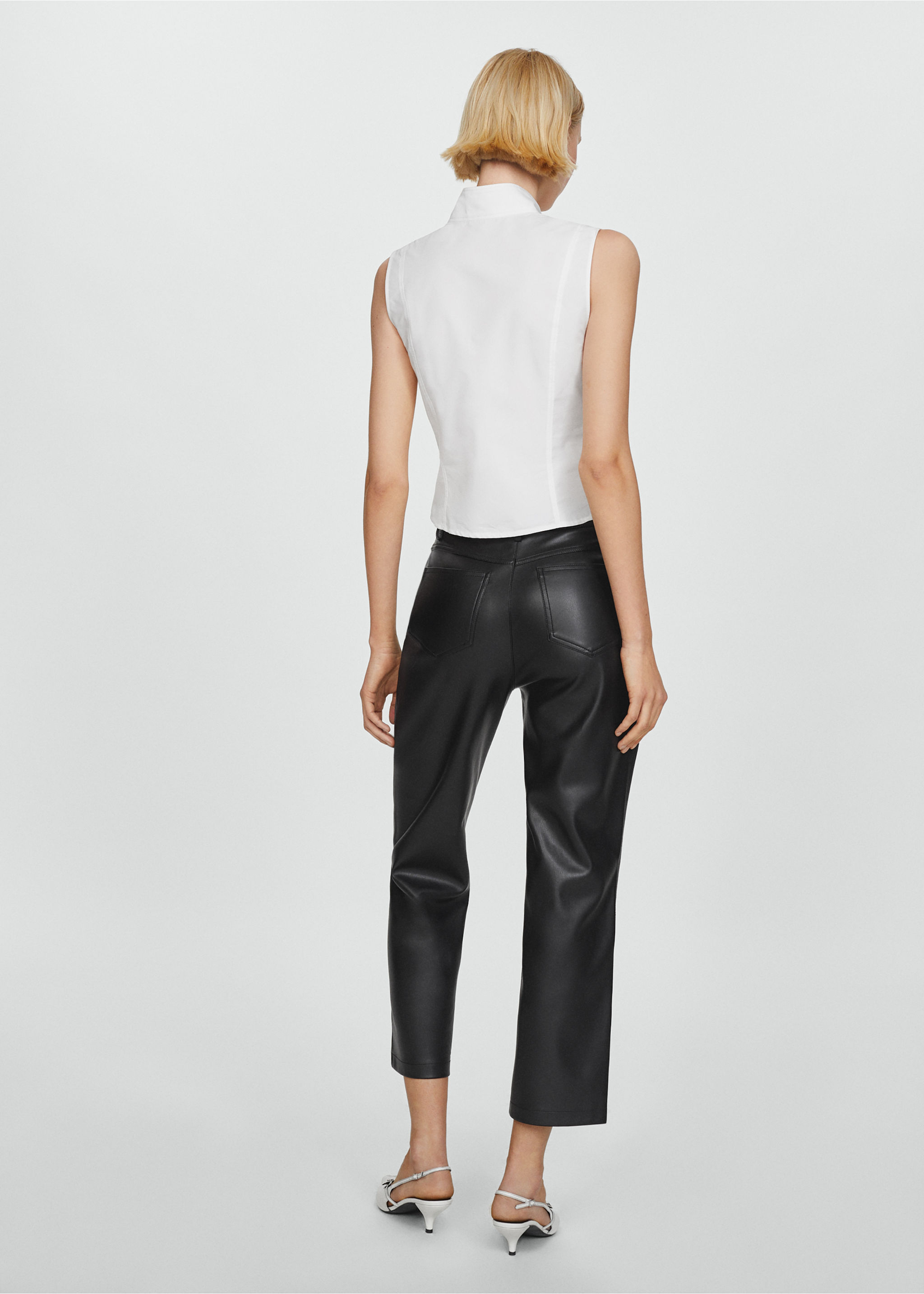 Leather-effect straight trousers - Reverse of the article