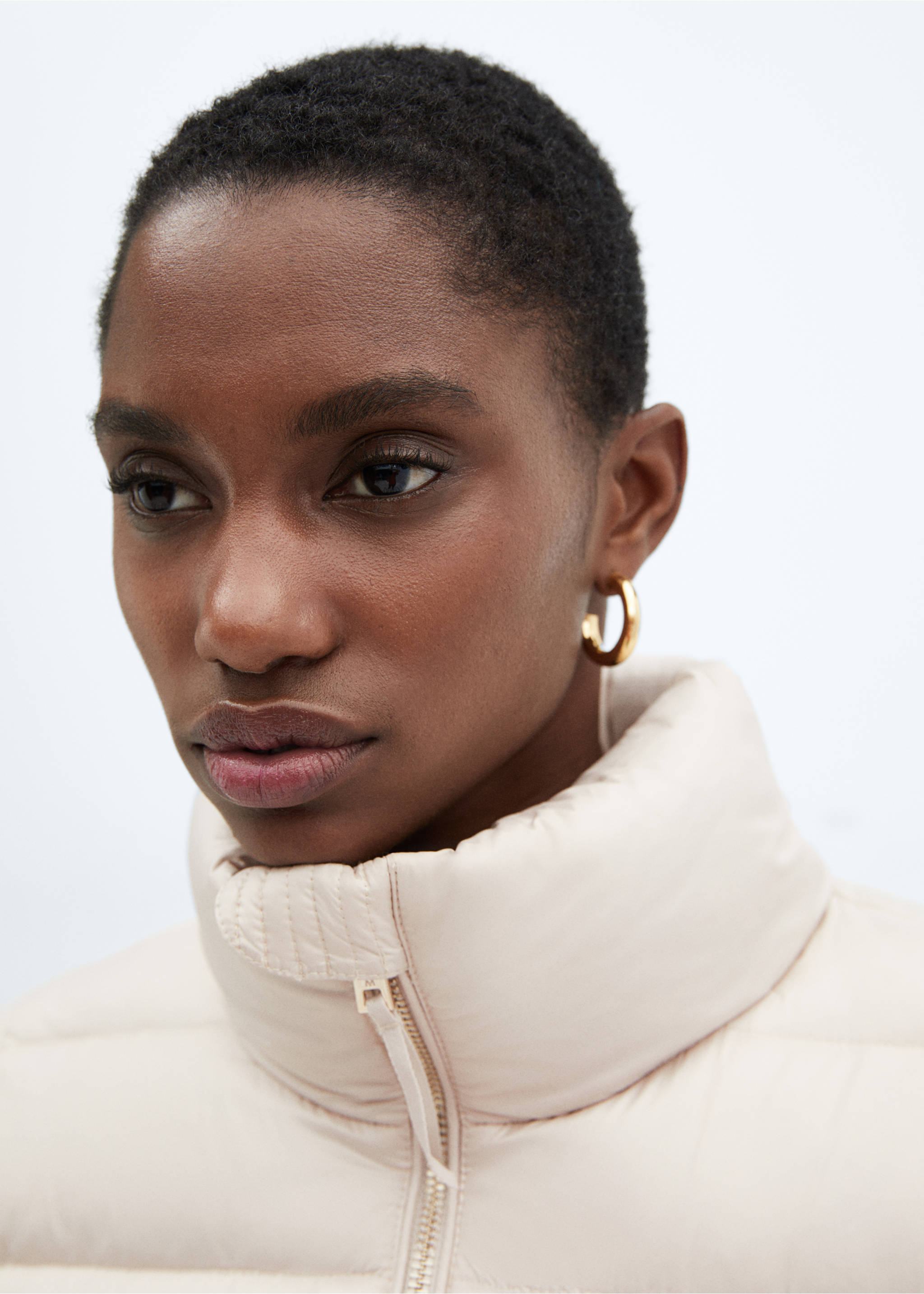 Water-repellent feather coat - Details of the article 1, Beige. Ref: 67040465-00.