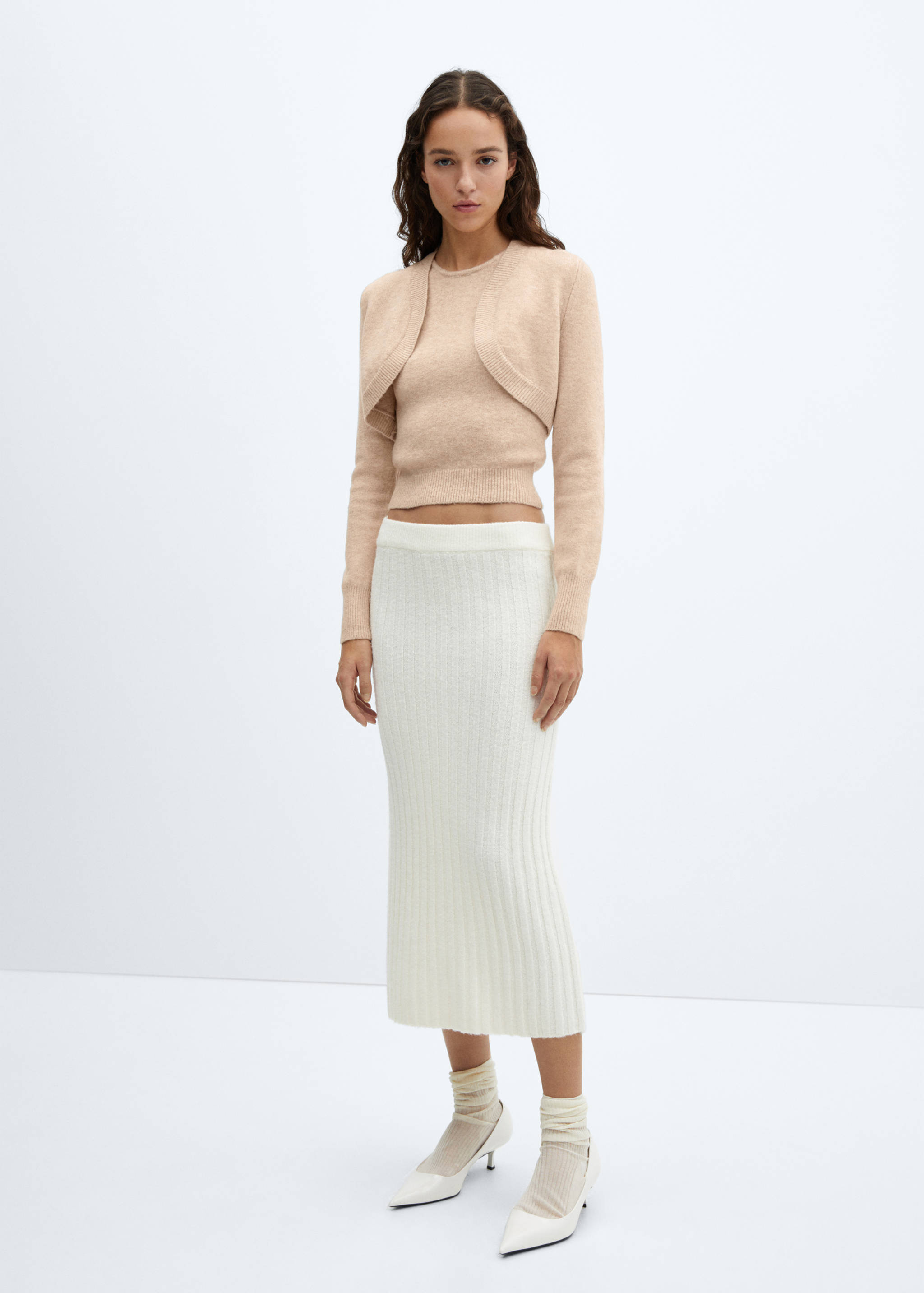 Gebreide bolero - Overzichtstekening