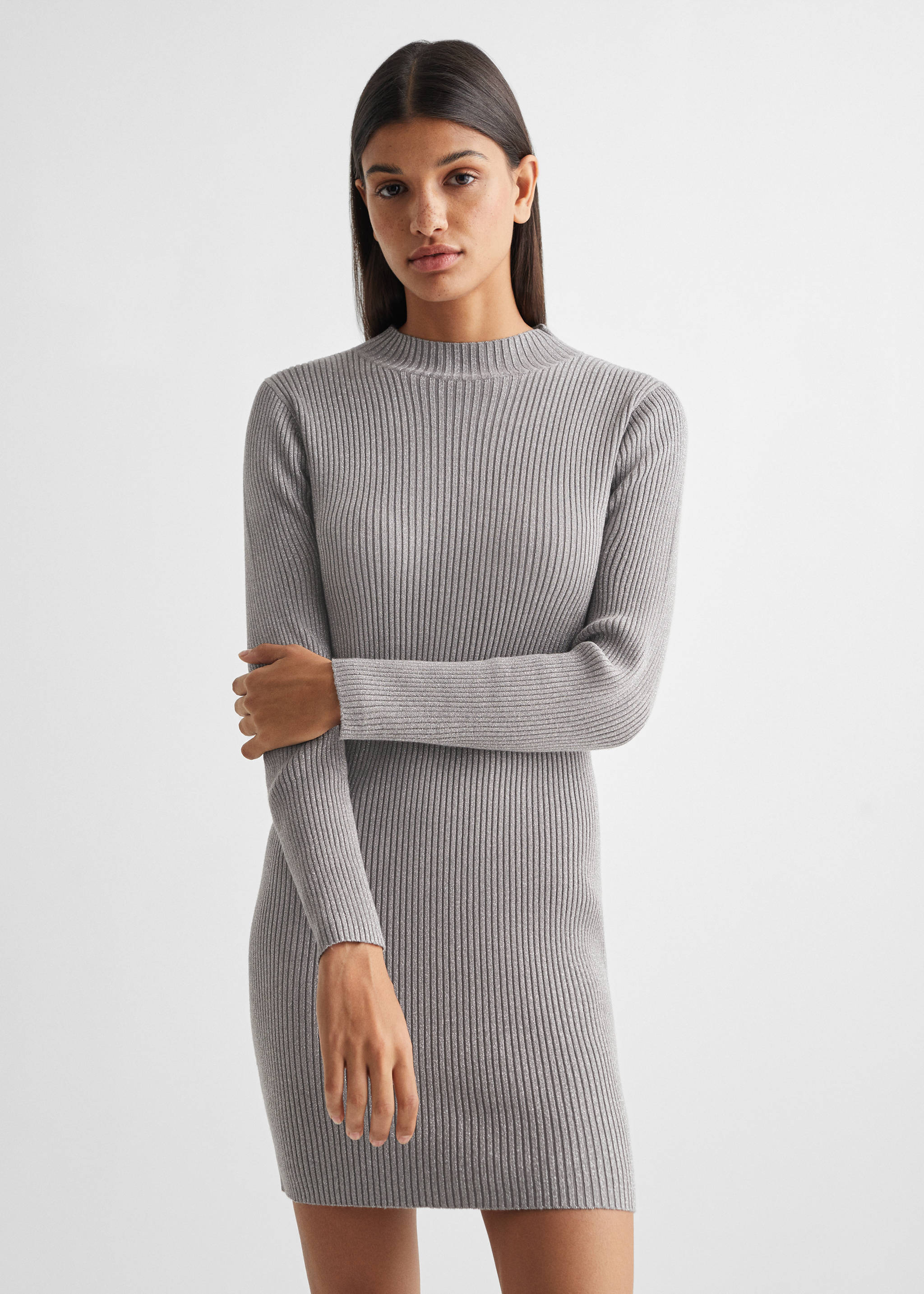 Lurex ribbed dress - Medium plane