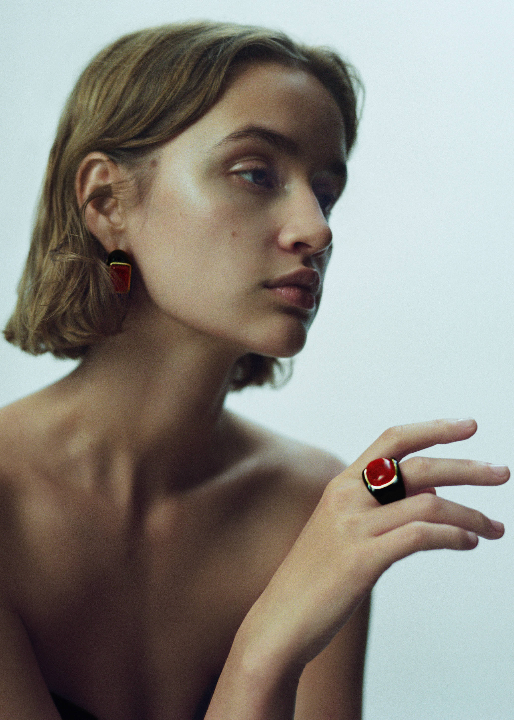 Maxi-Ring mit Quarz-Detail - Allgemeine Ansicht