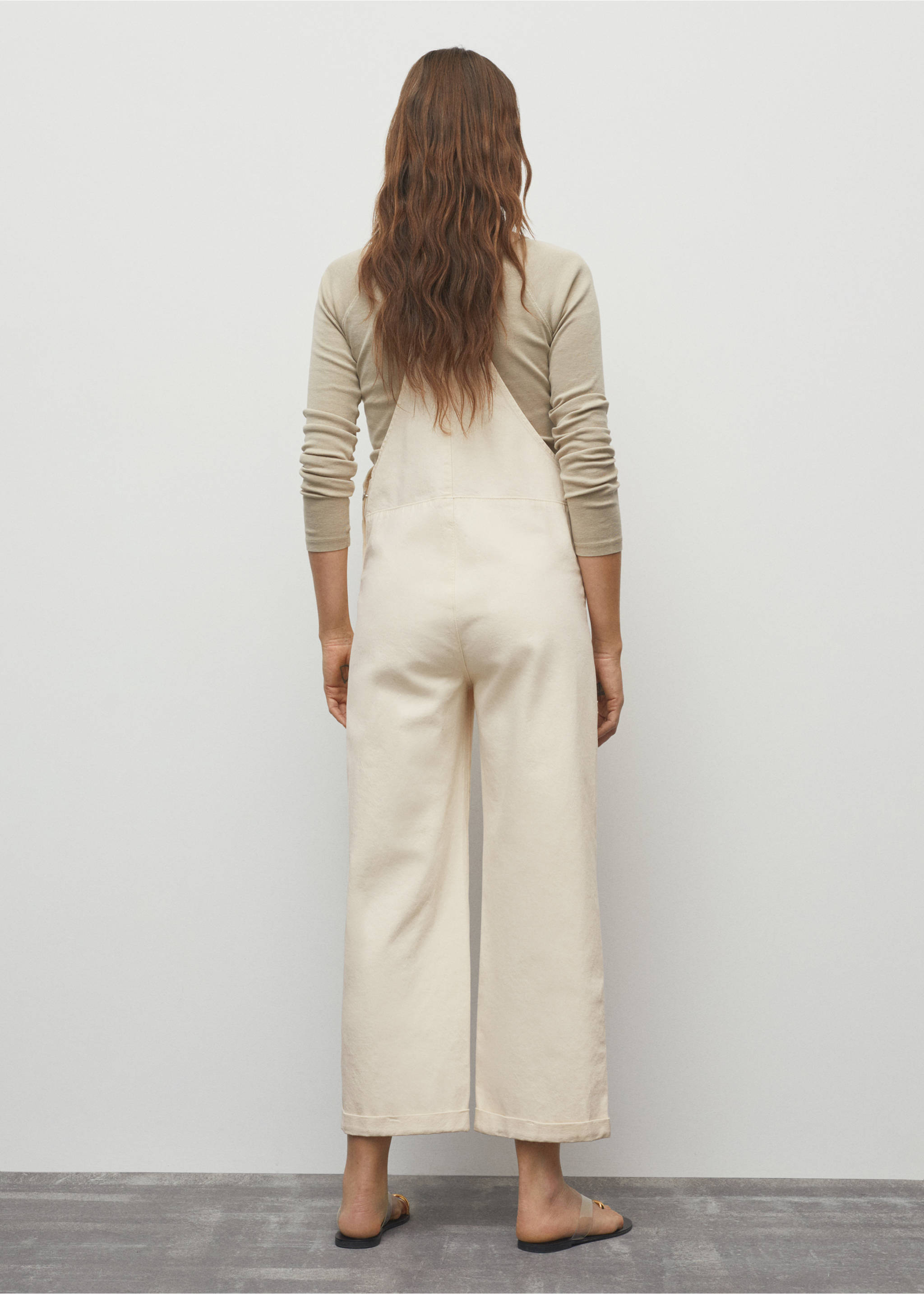 Maternity denim dungarees - Reverse of the article, Off White. Ref: 67040477-00.